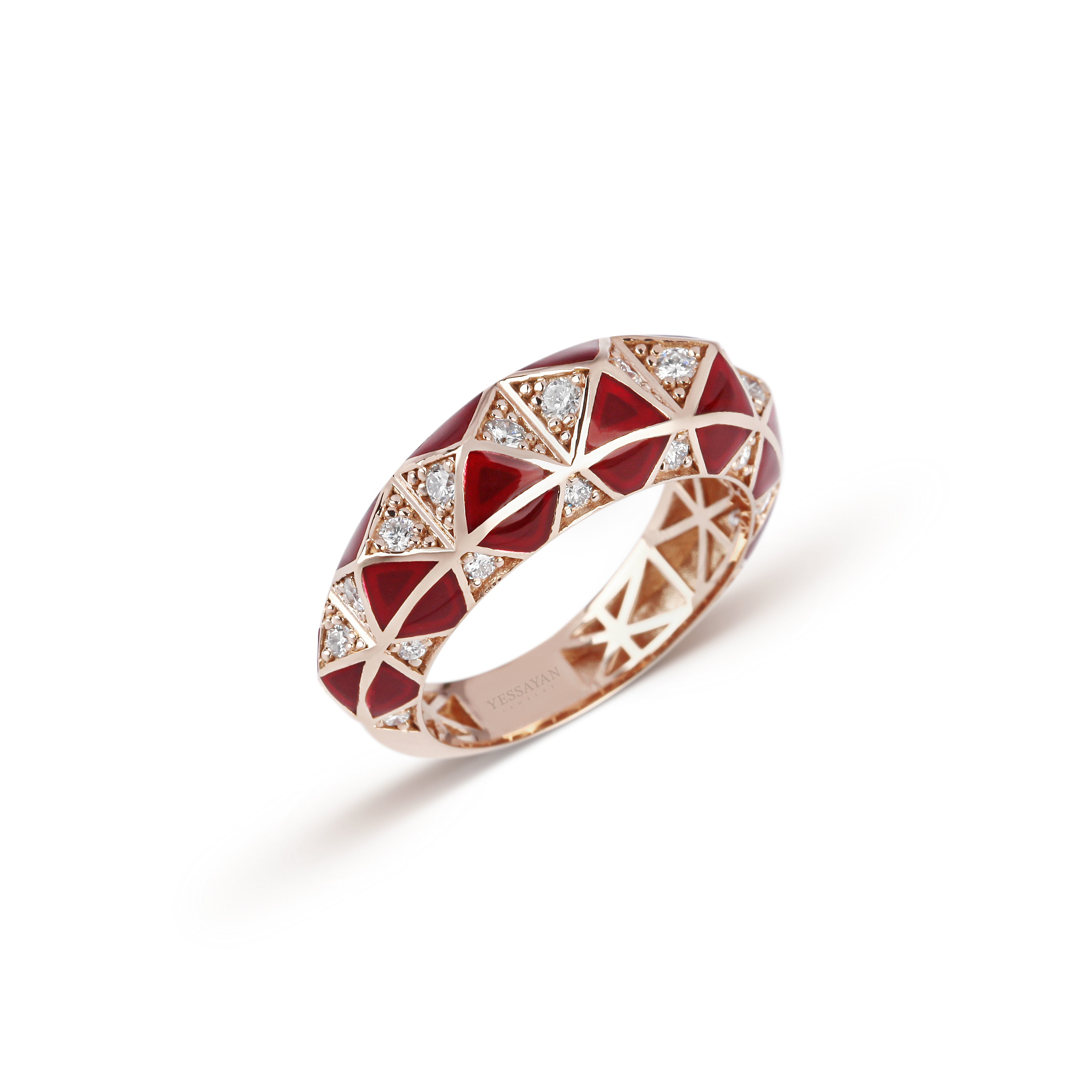 Pyramid Pattern Rose Gold Diamond Ring | diamond ring | best jewellery online