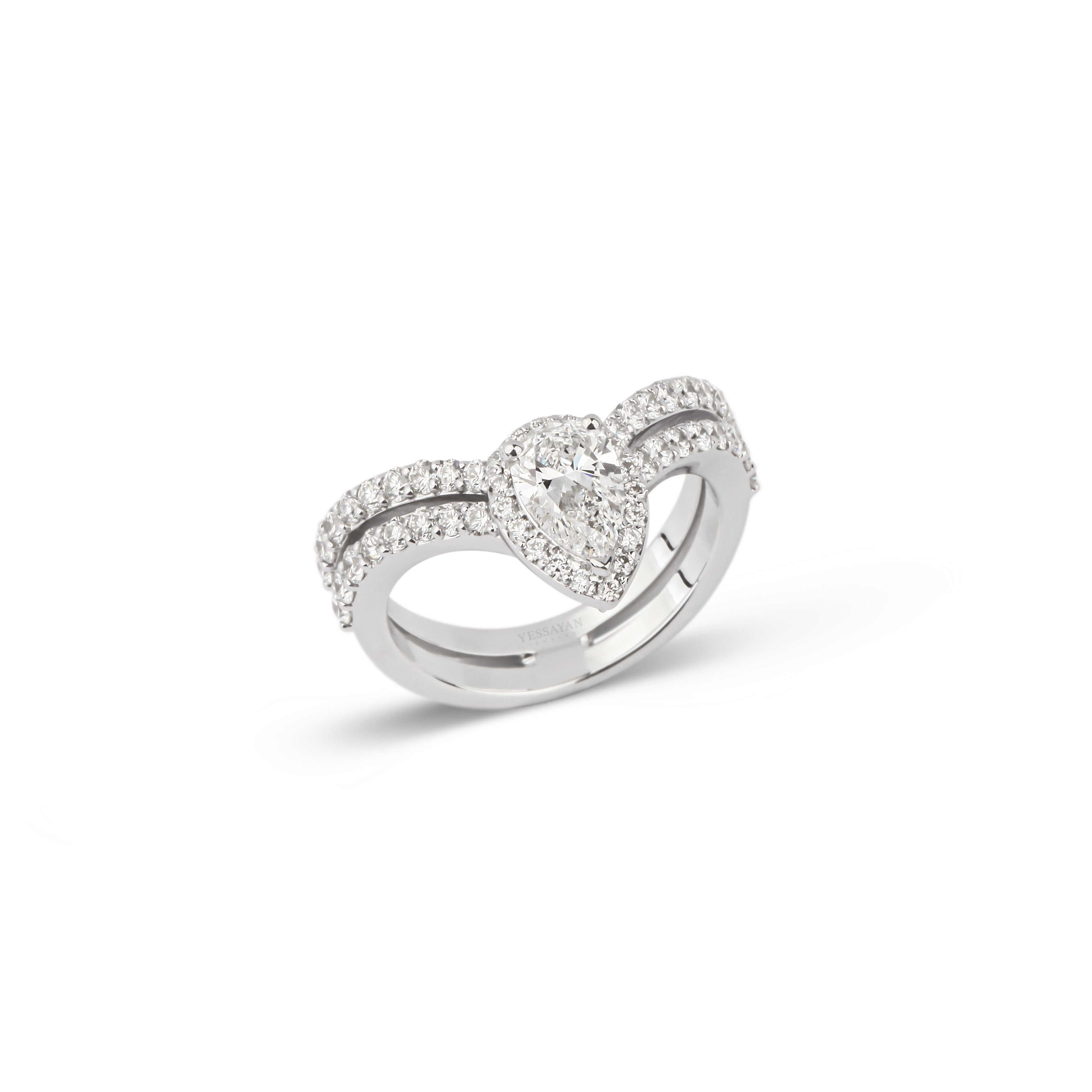 Certified Double Band Diamond Solitaire Ring |  diamond ring | diamond wedding ring