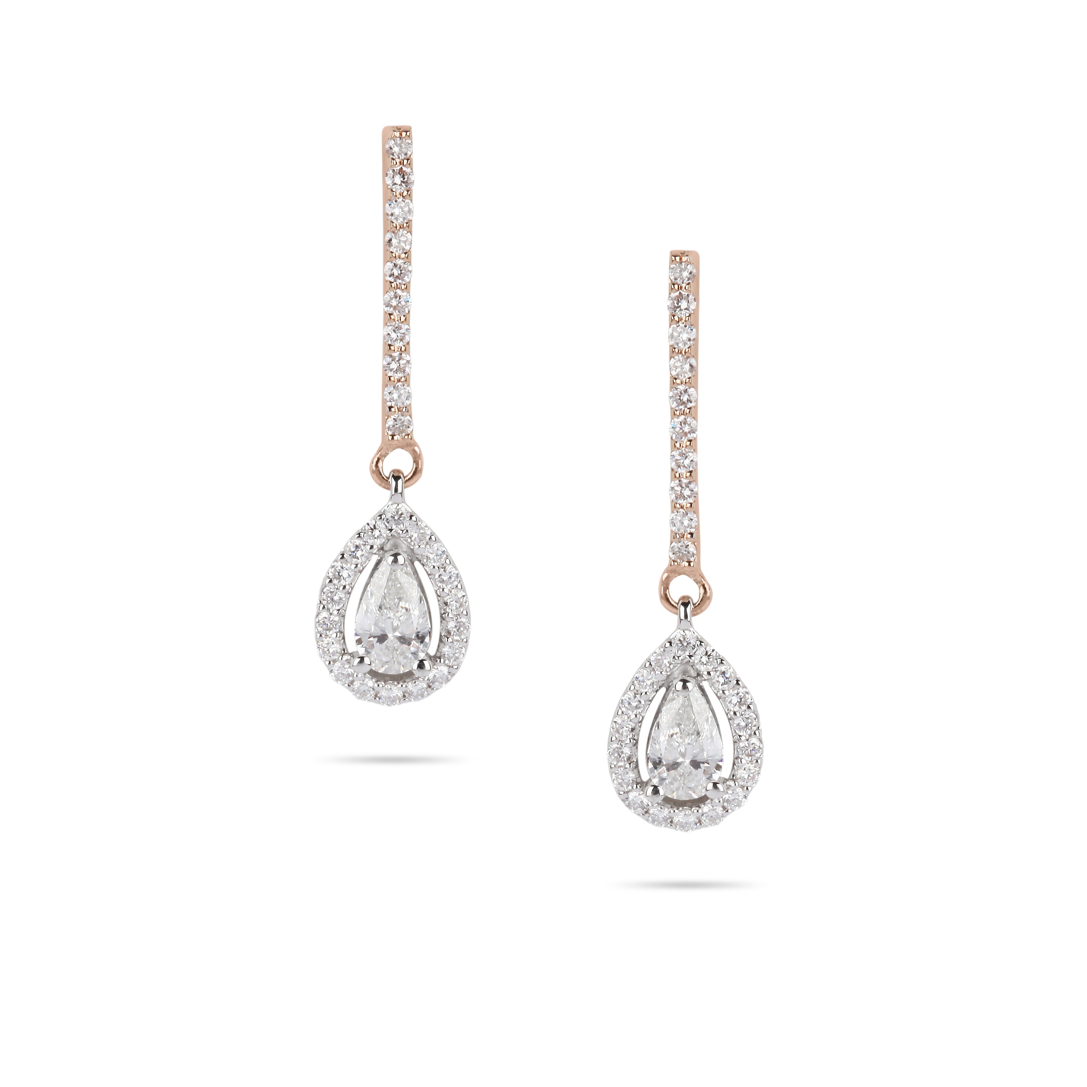 Two-Tone Gold & Diamond Drop Earrings  | Shop Diamonds
