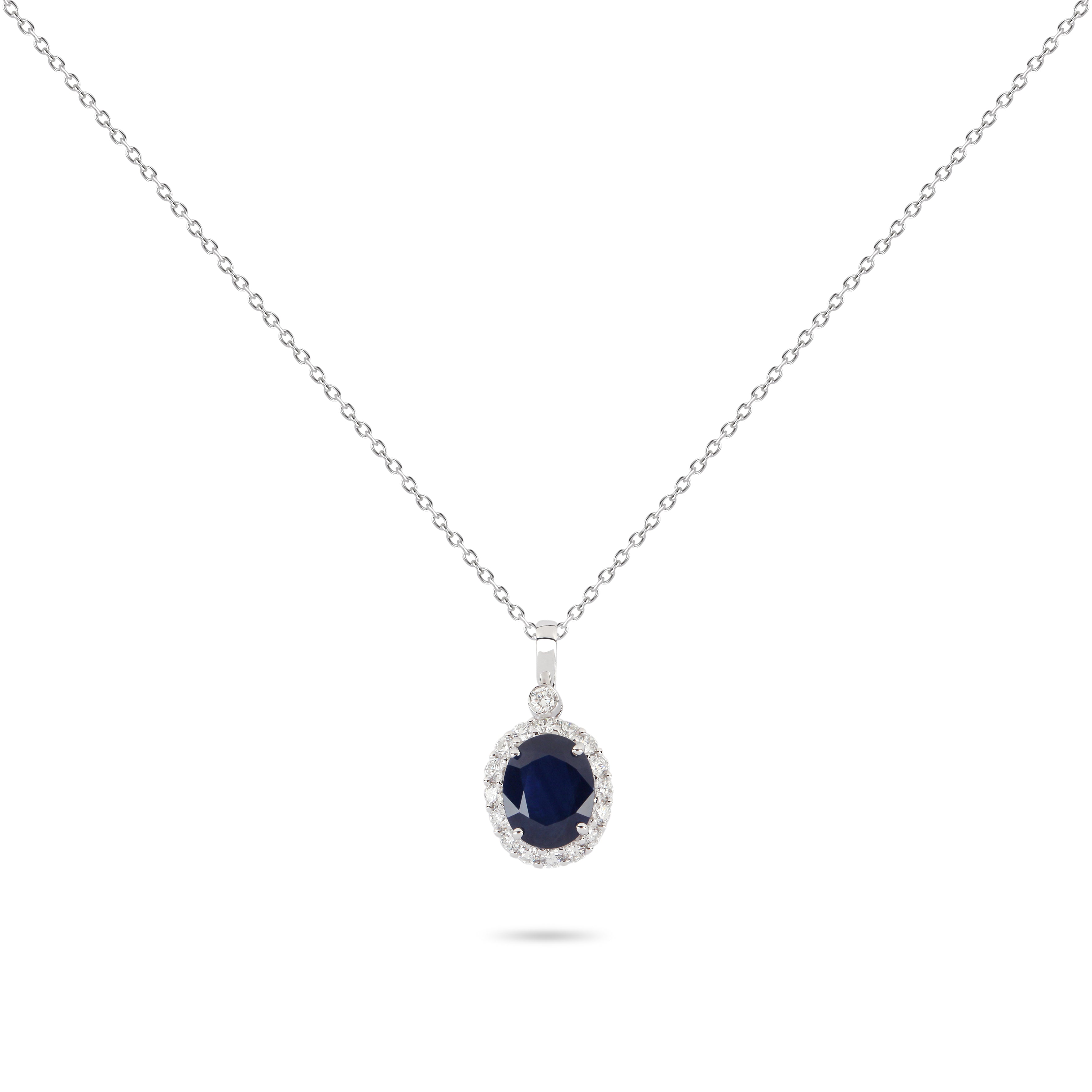 Sapphire & Diamond Frame Necklace | Diamond Necklace | Diamond Necklace For Women