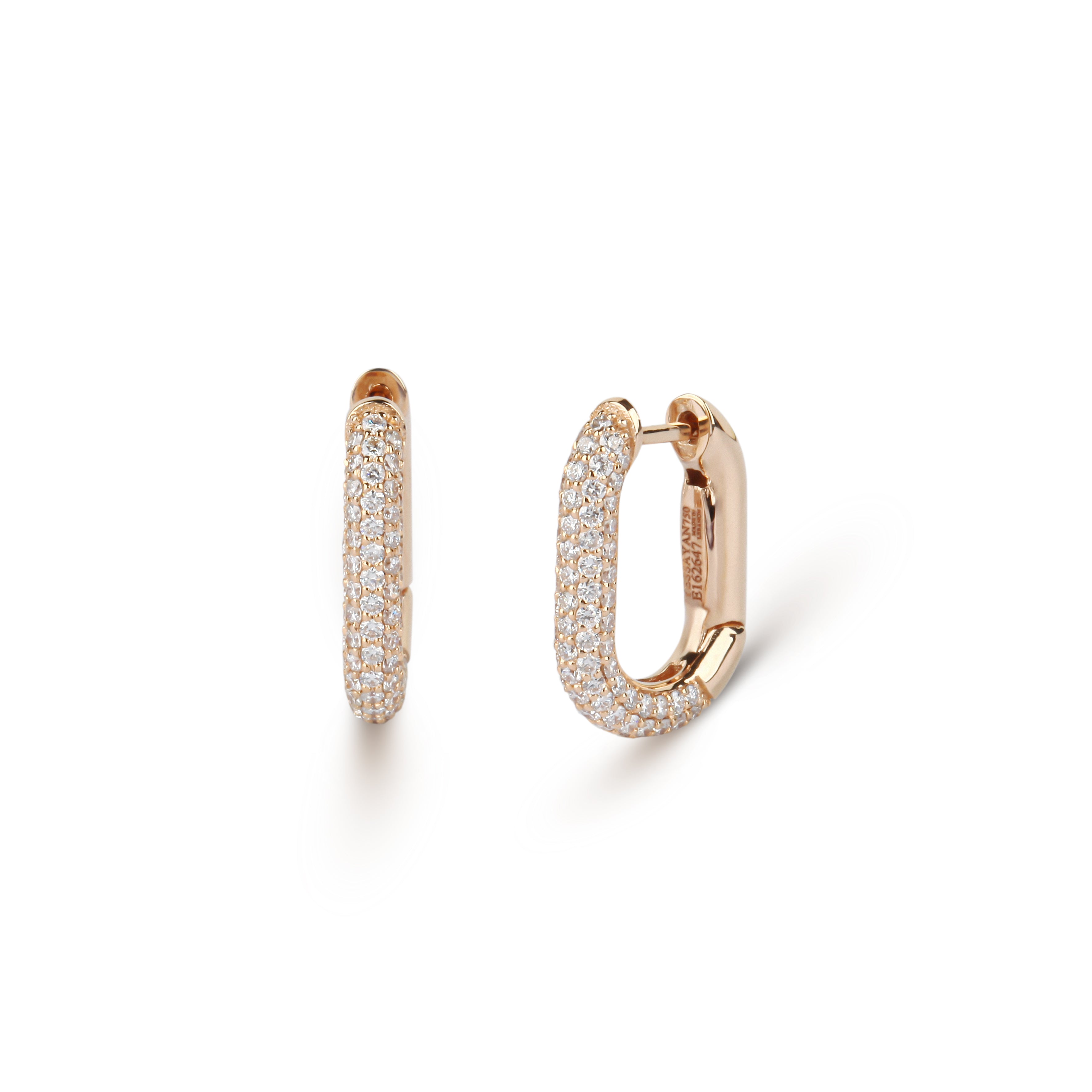  Square Huggie Diamond Earrings  | Shop Jewellery Website