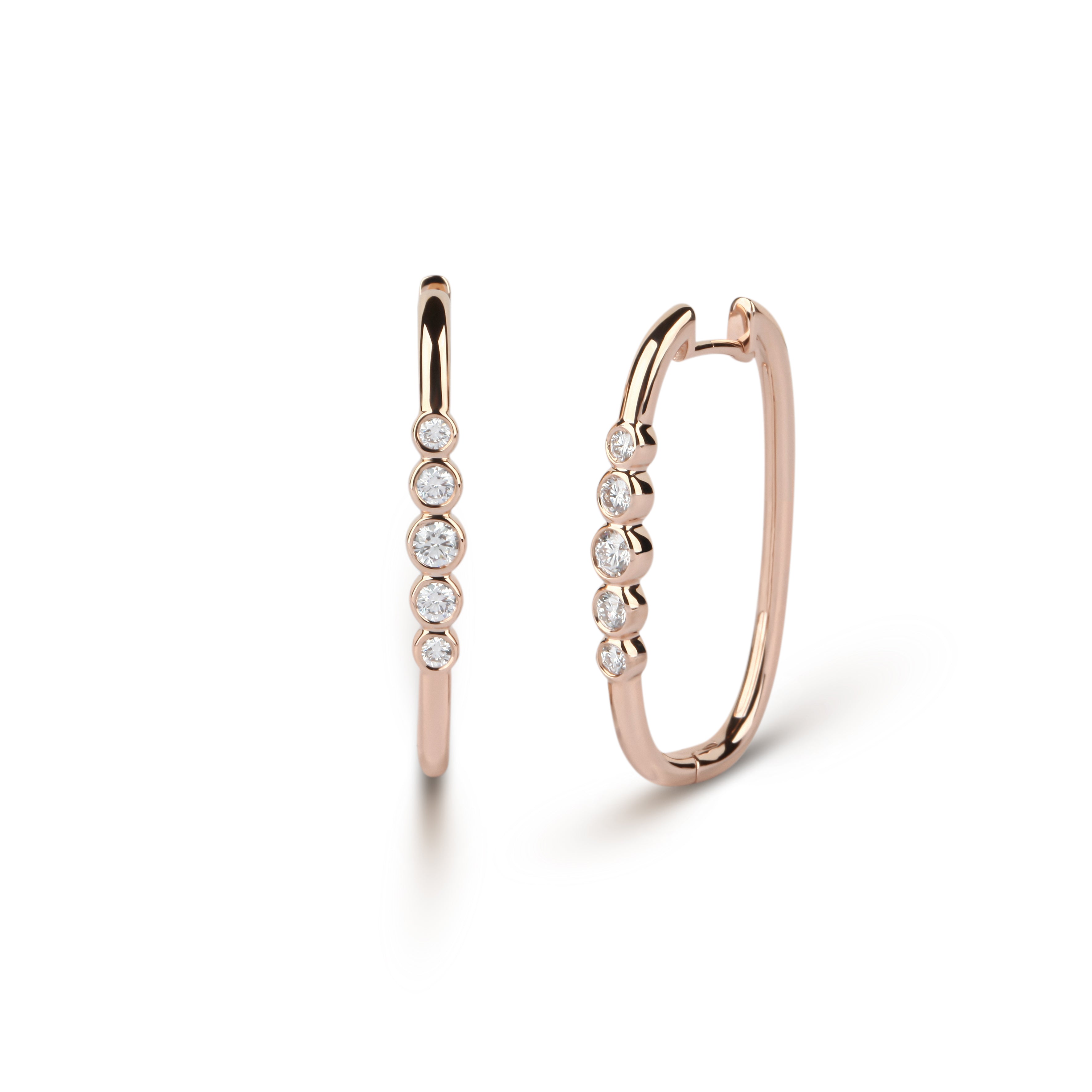 Rose Gold Diamond Huggie Earrings | Order Online Earrings