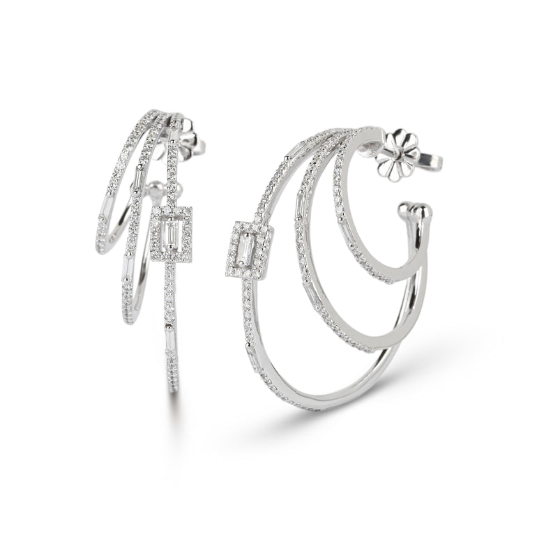 Multi Hoop Diamond Earrings | Jewelry shops