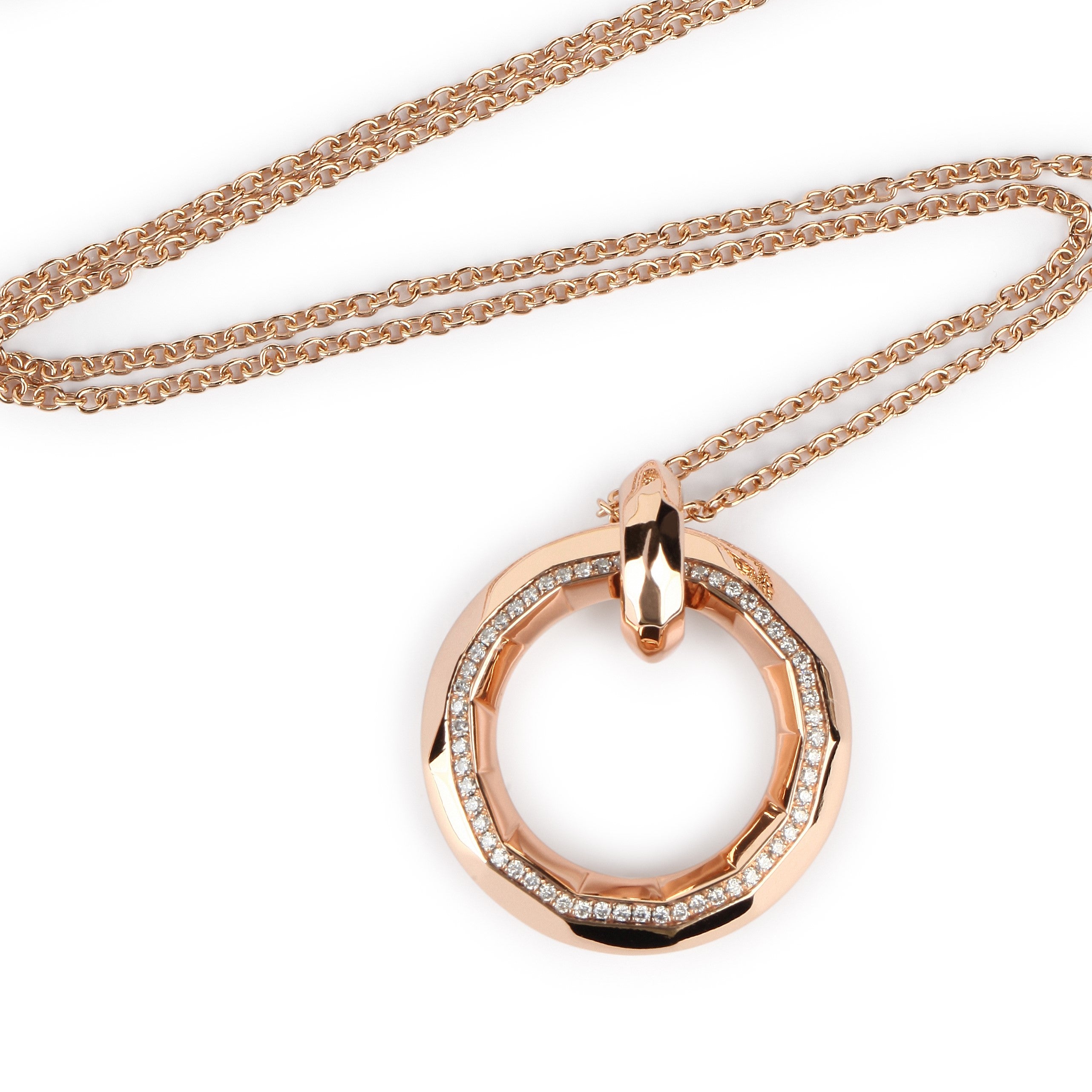 Small Circle Lined Diamond Pendant | Diamond Necklace | Diamond Store