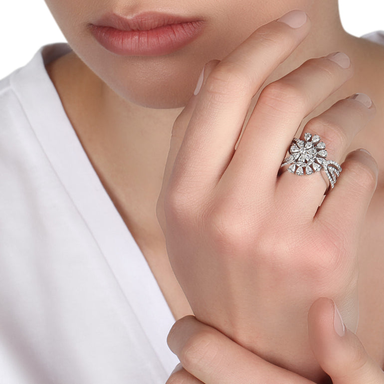 Flower Pear Diamond Ring | diamond ring | diamond engagement ring