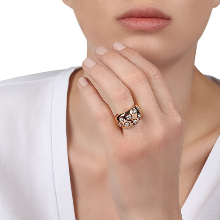 Rose Gold & Bezeled Diamond Ring | diamond ring | jewellery stores online