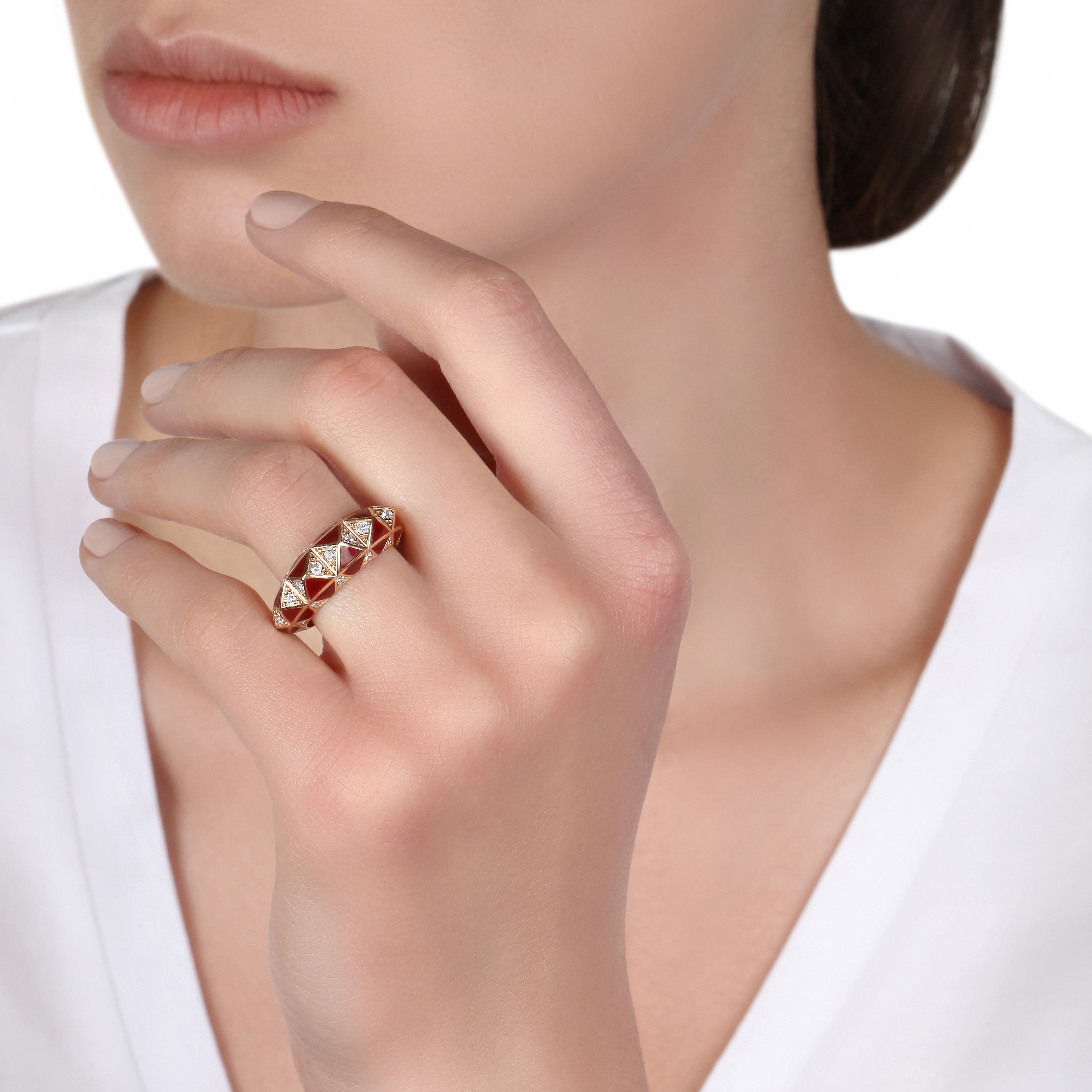Pyramid Pattern Rose Gold Diamond Ring | diamond ring | buy rings online