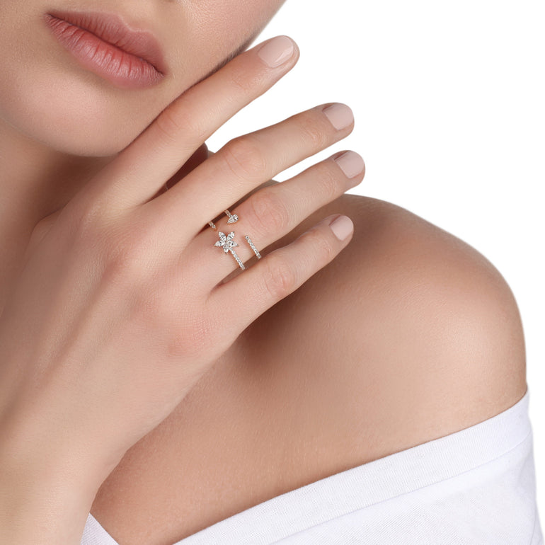 Floral Double Band Diamond Ring | diamond ring | diamond store
