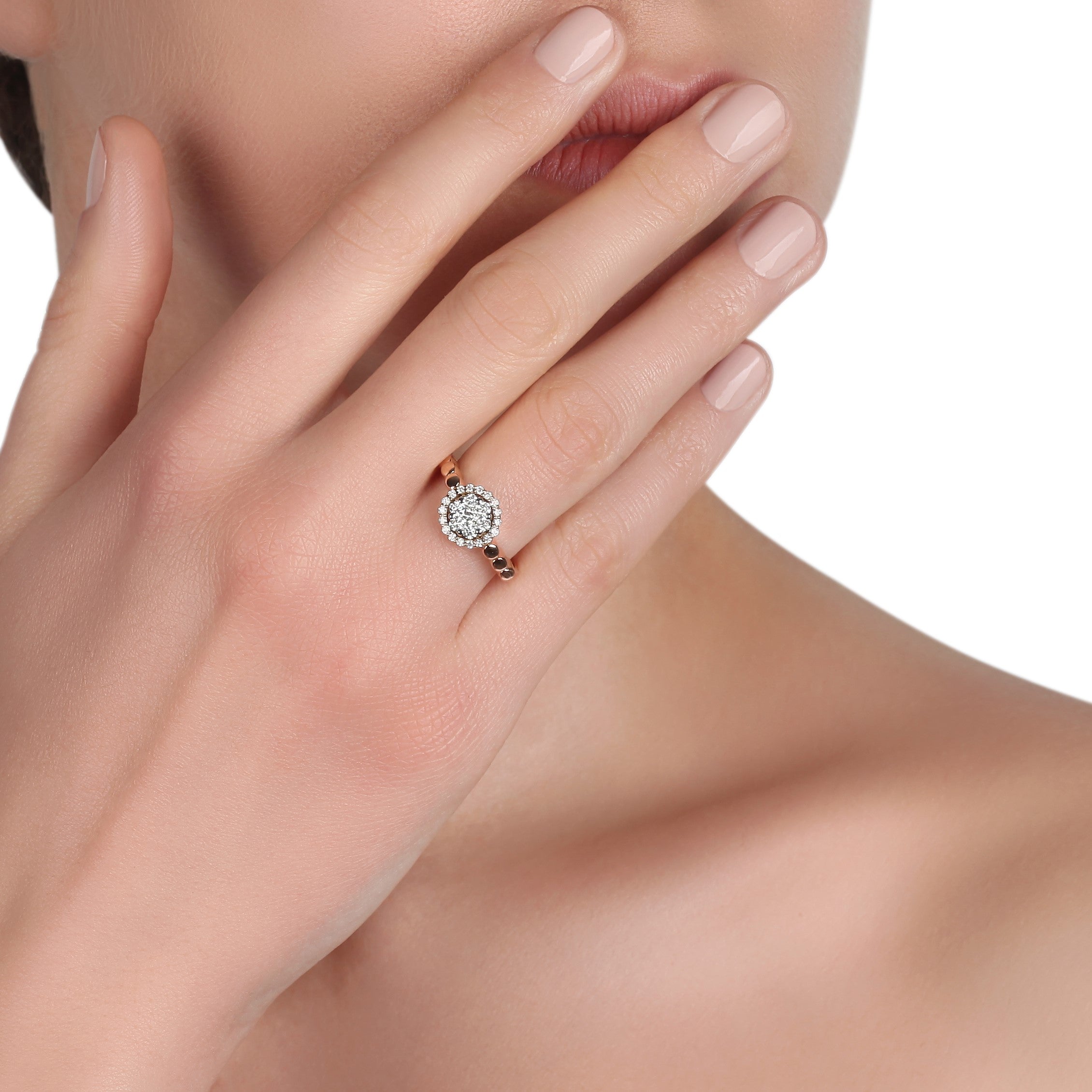 Rose Gold Pave Diamond Ring | diamond ring | designer jewellery online