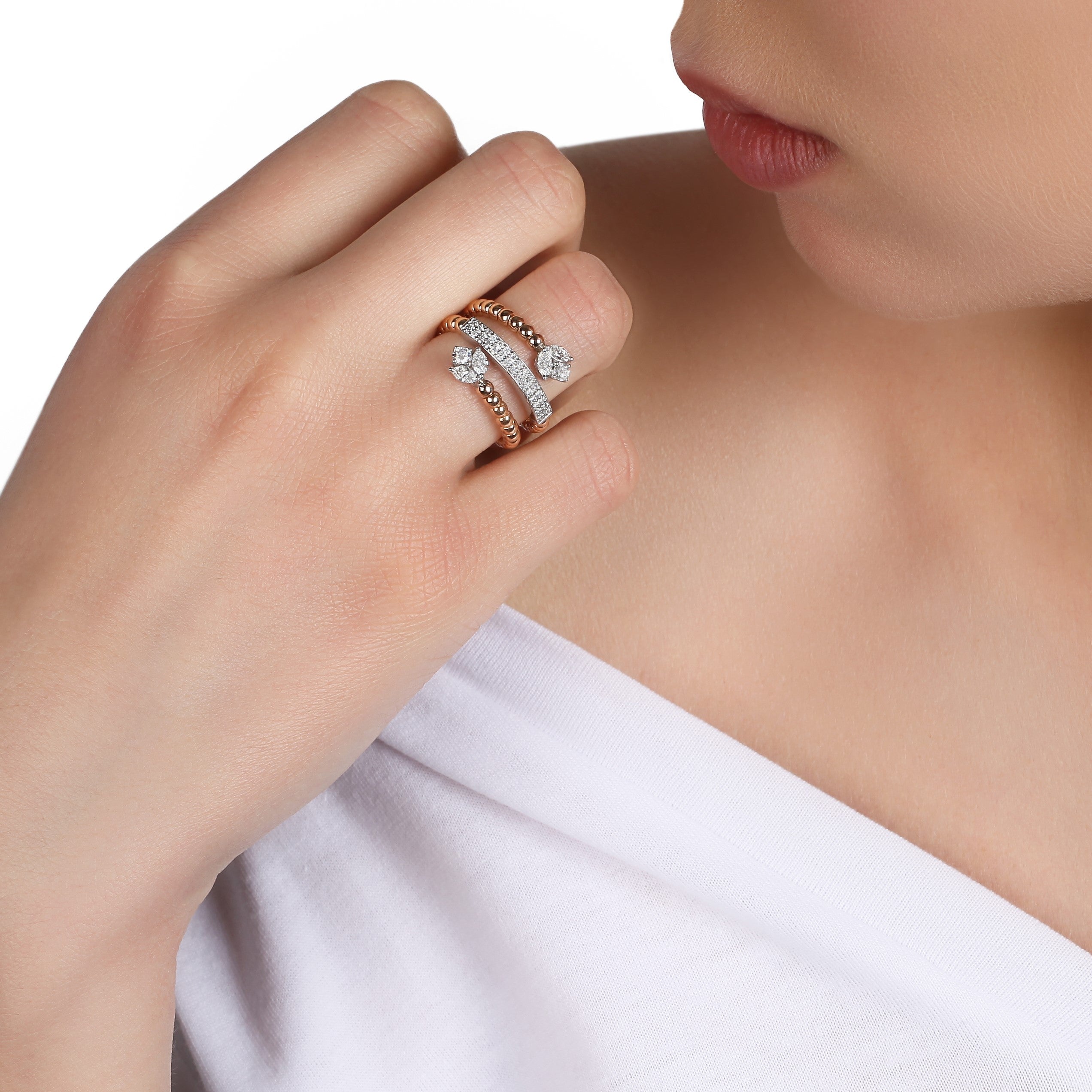 Spiral Diamond Ring
