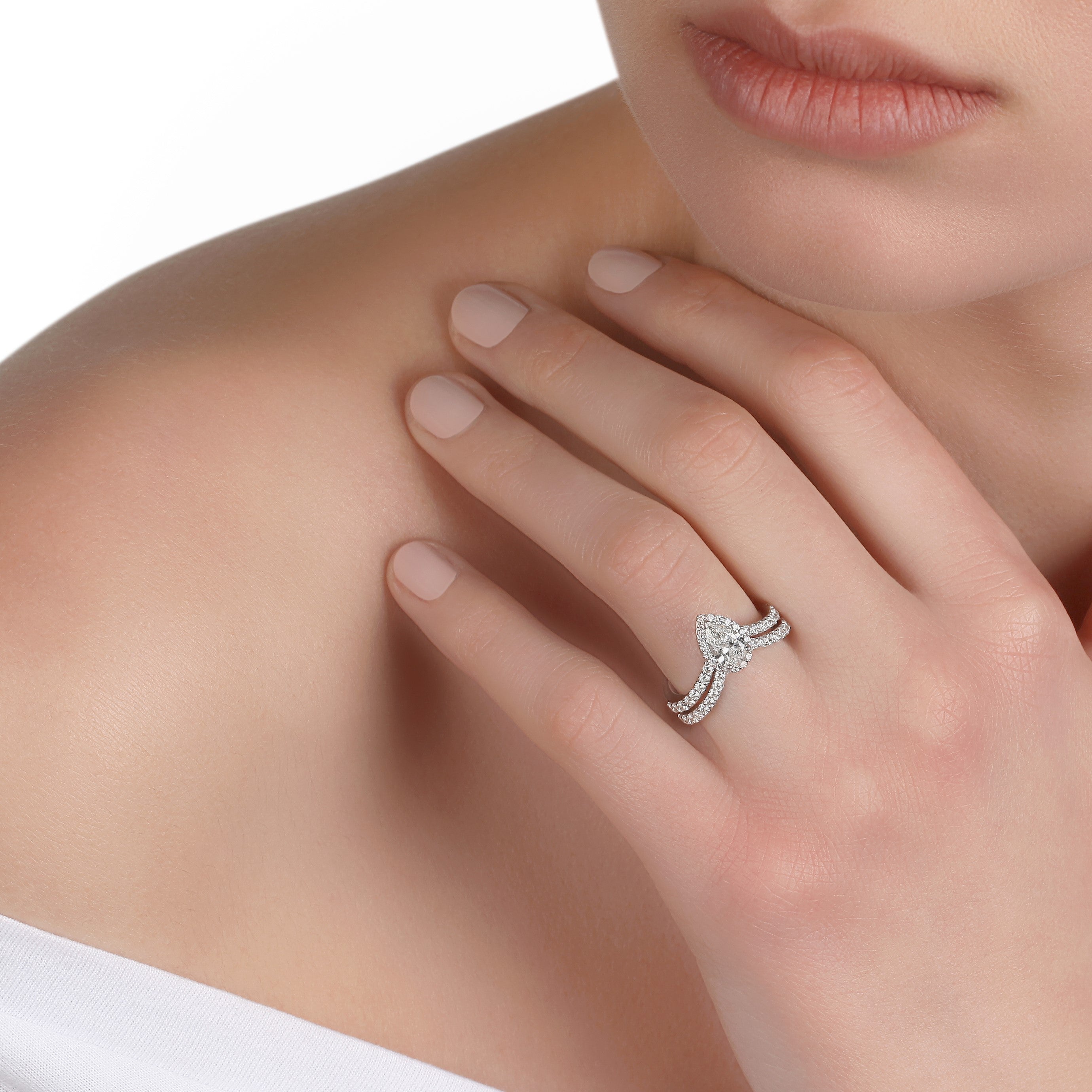 Certified Double Band Diamond Solitaire Ring | diamond ring diamond | wedding band