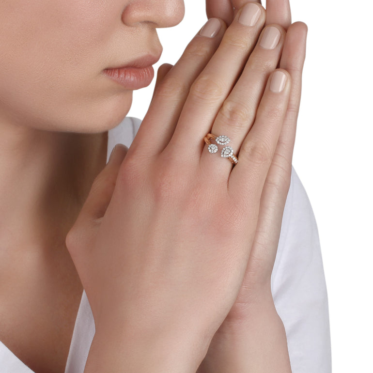 Rose Gold Triple Diamond Ring | diamond ring | jewellery for wedding
