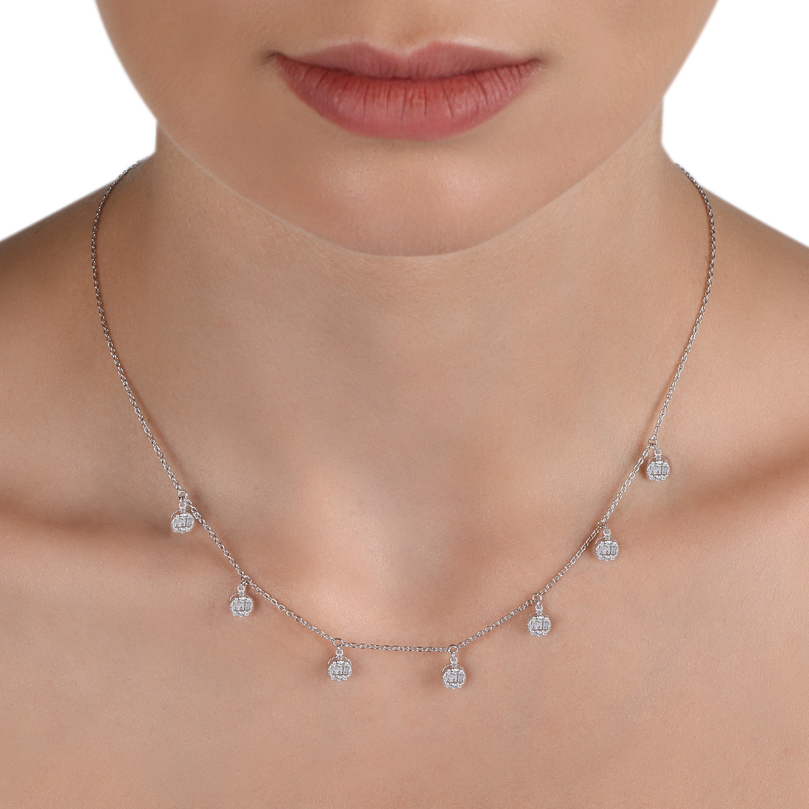 Diamond Illusion Charm Necklace | Diamond Necklace | Jewel Online Shopping