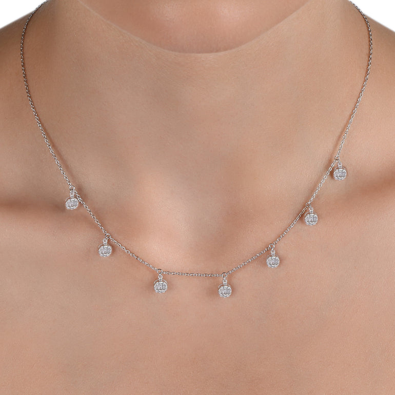 Diamond Illusion Charm Necklace | Diamond Necklace | Jewellery Stores Online