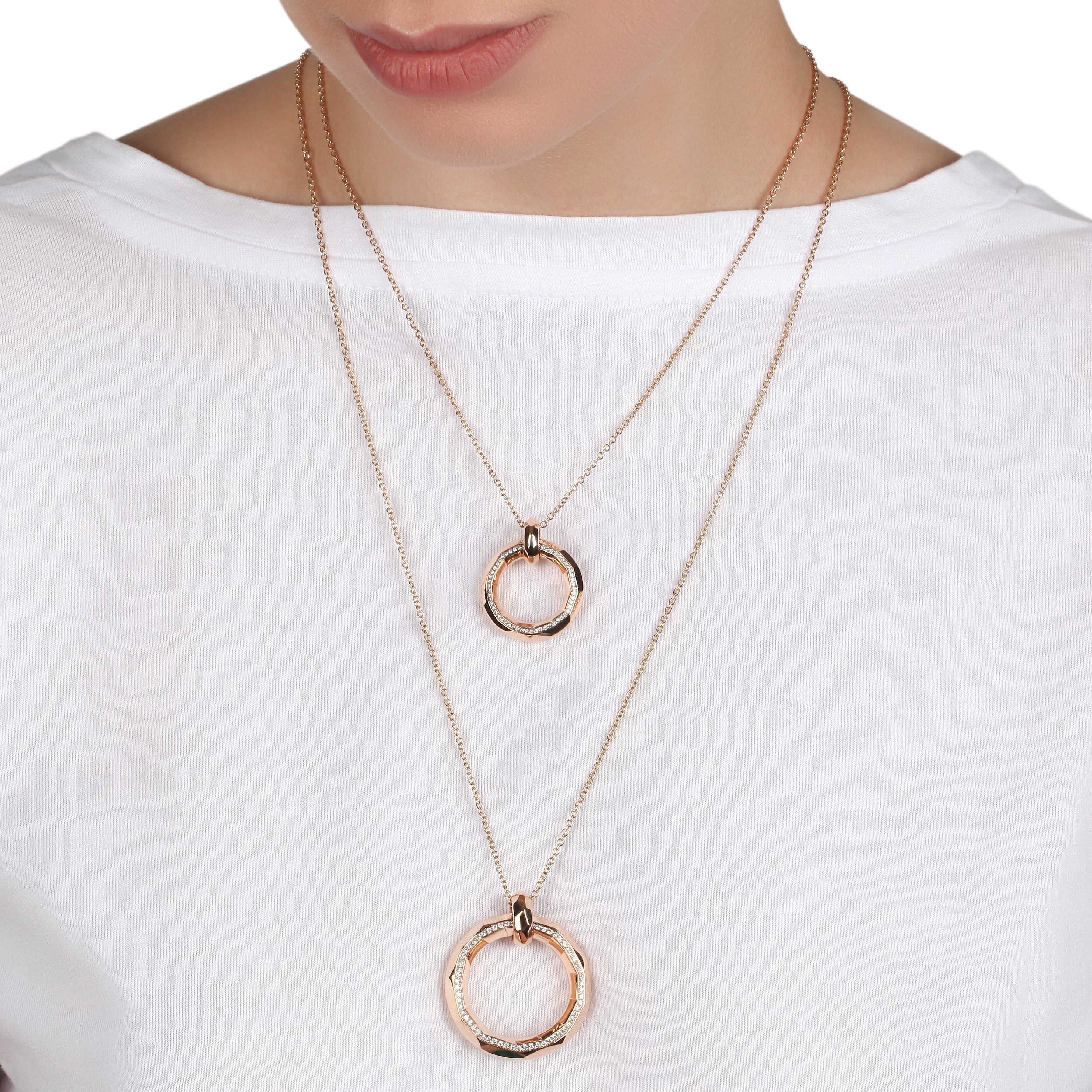 Circle Lined Diamond Pendant | Diamond Necklace | Ladies Necklace