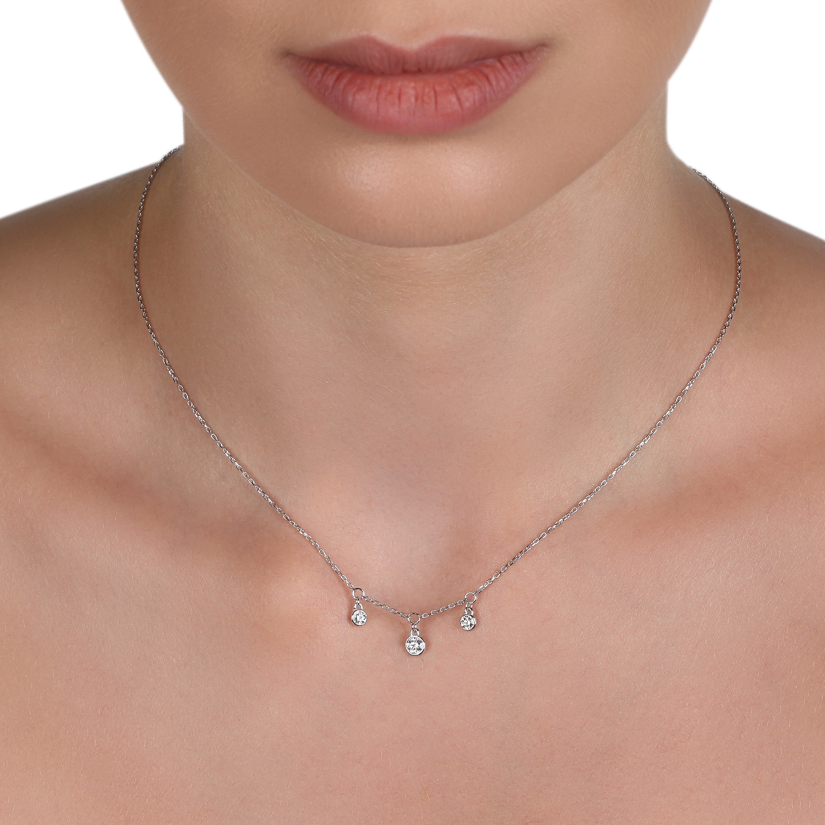 Triple Diamond Chain Necklace | Diamond Necklace | Buy Diamond Necklace