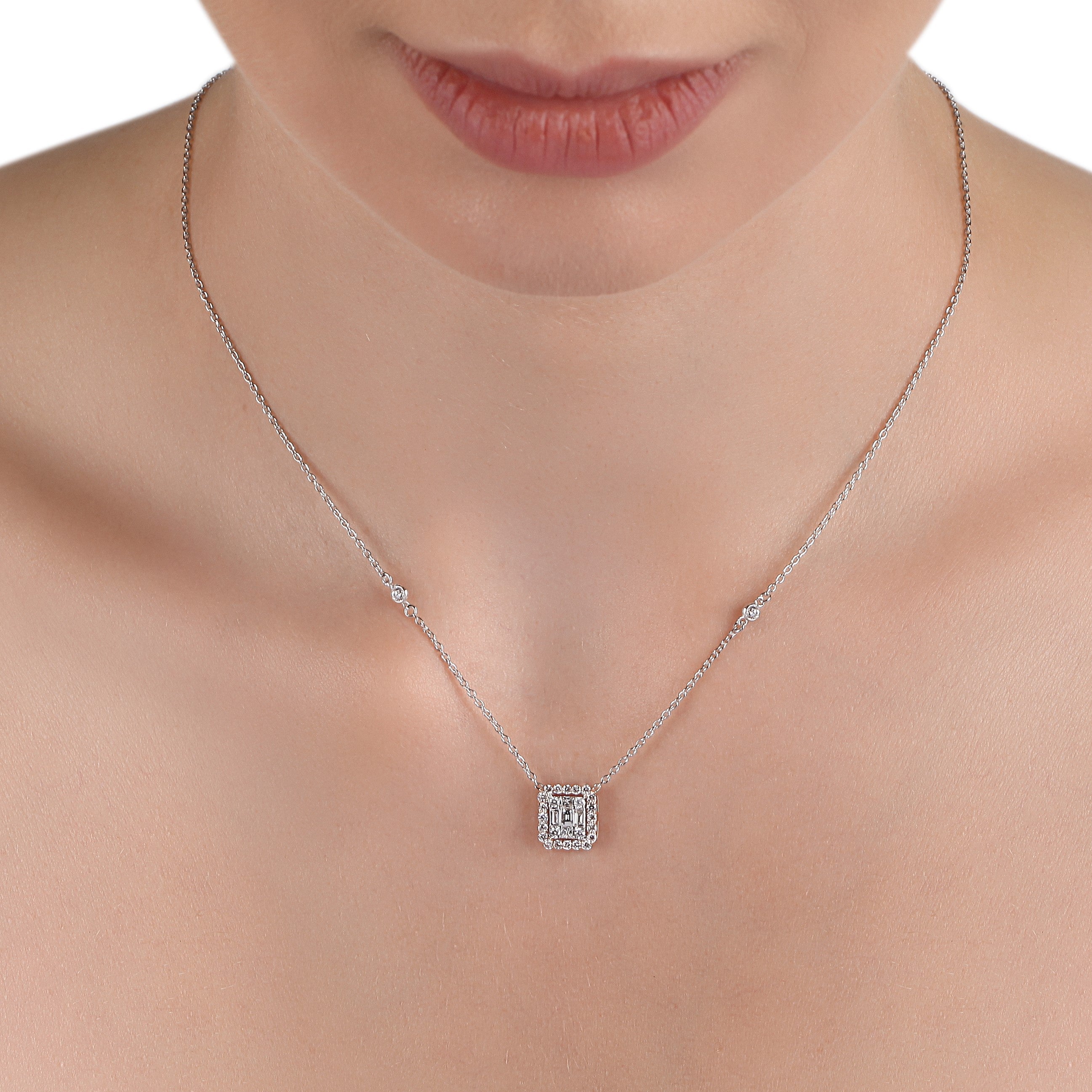 Illusion Baguette Diamond Necklace | Diamond Necklace | Jewellery Stores Online
