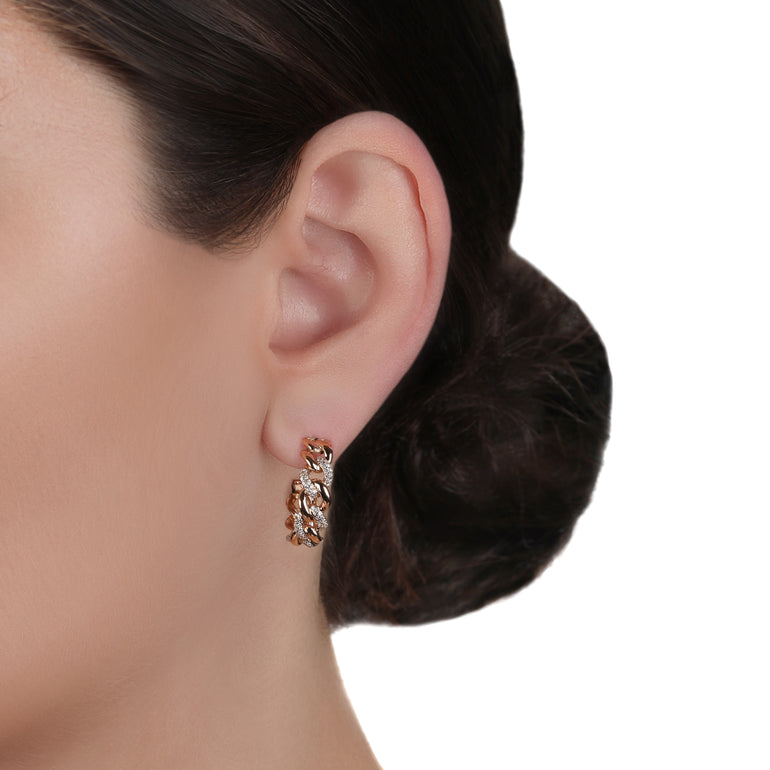 Cuban Link Chain Hoop Earrings | Diamond Jewelers 