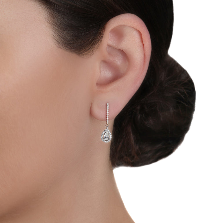 Two-Tone Gold & Diamond Drop Earrings | Top Diamonds