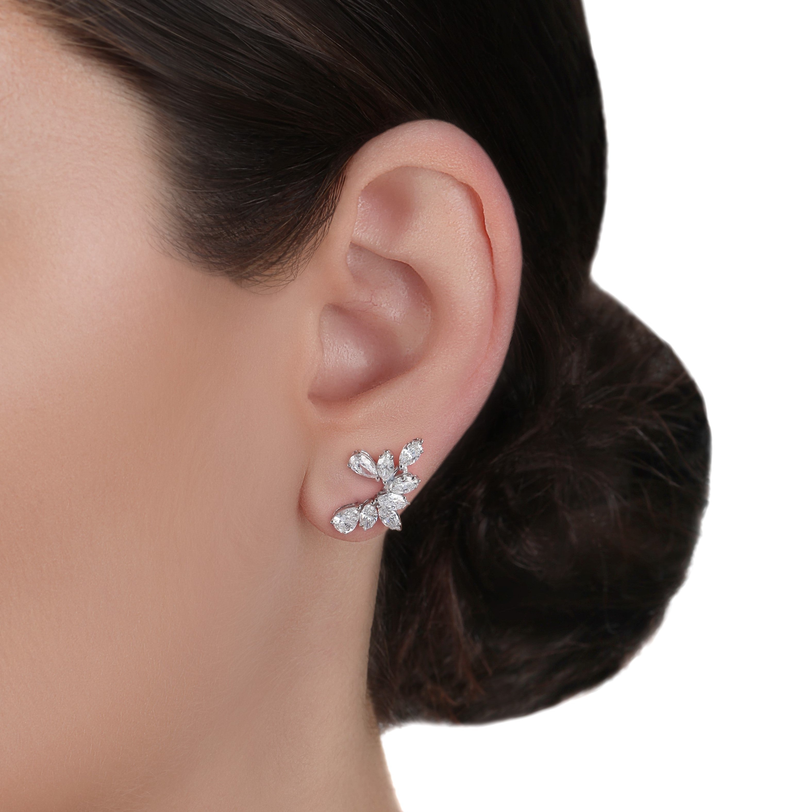 Marquise Asymmetrical Diamond Earrings | Online jewelry 