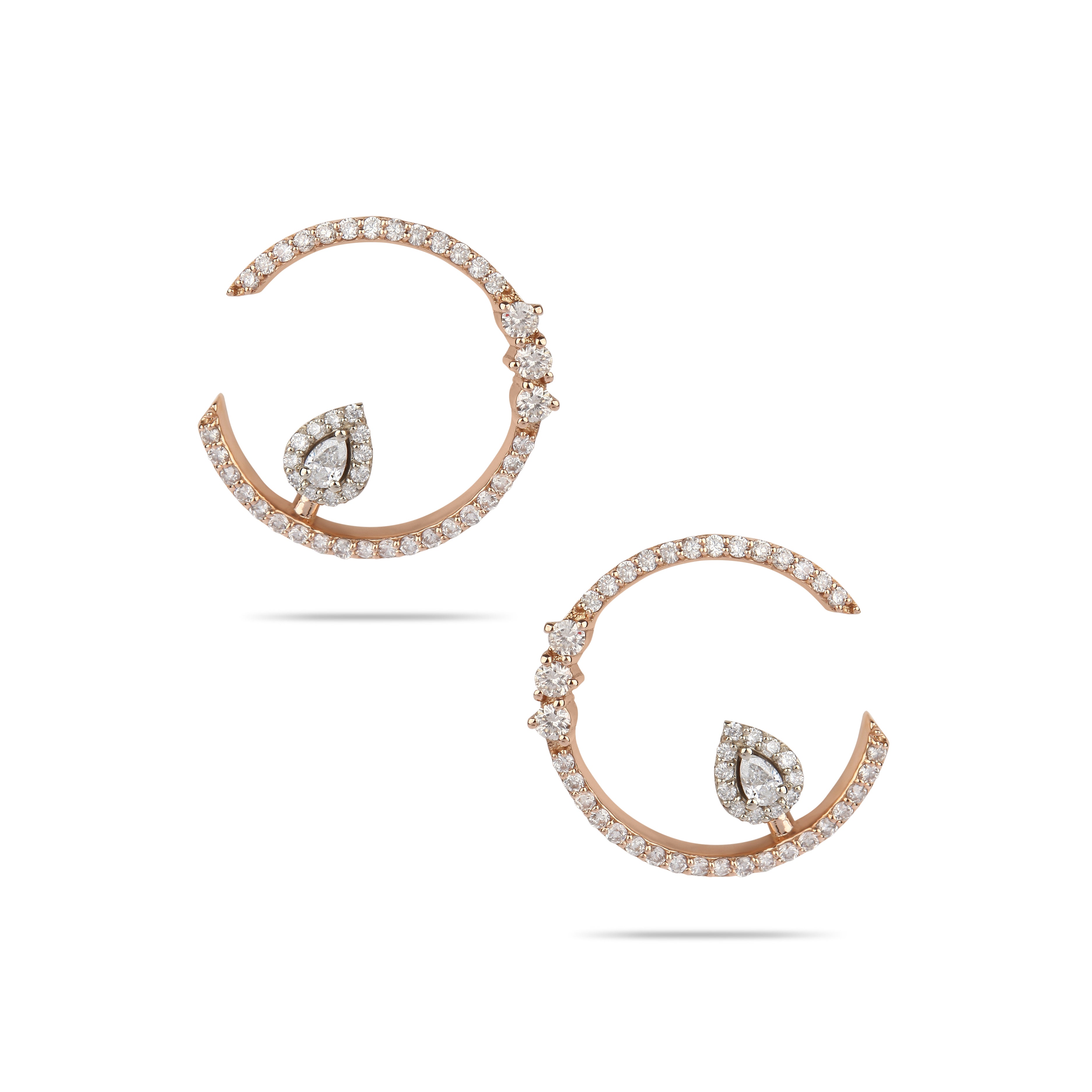 Rose Gold & Diamond Drop Earrings | Diamond earring Shop