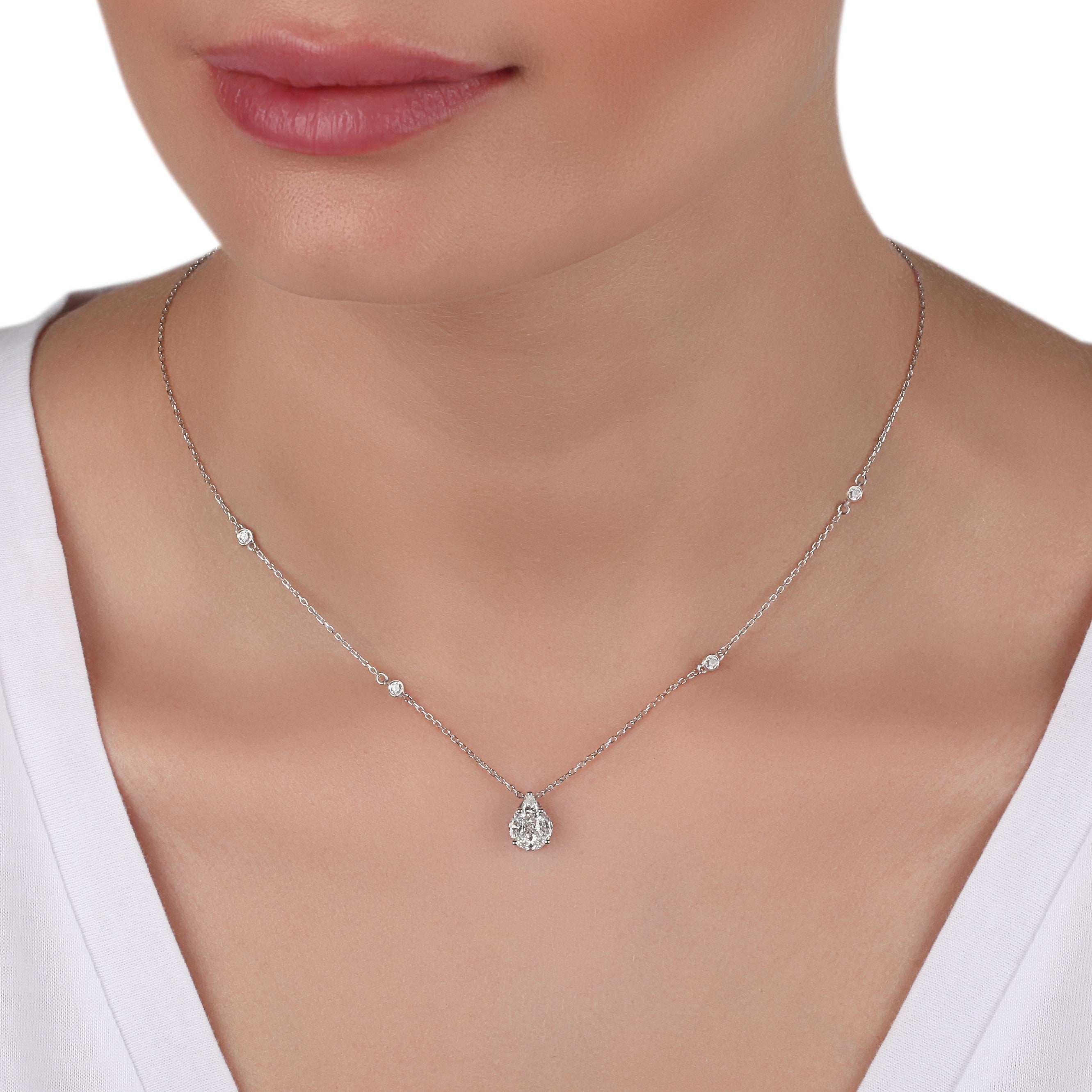 Elegant Moissanite Pendant Necklace. Pear Shape. 1.0 Carat. D VVS1. – VK.  Diamonds