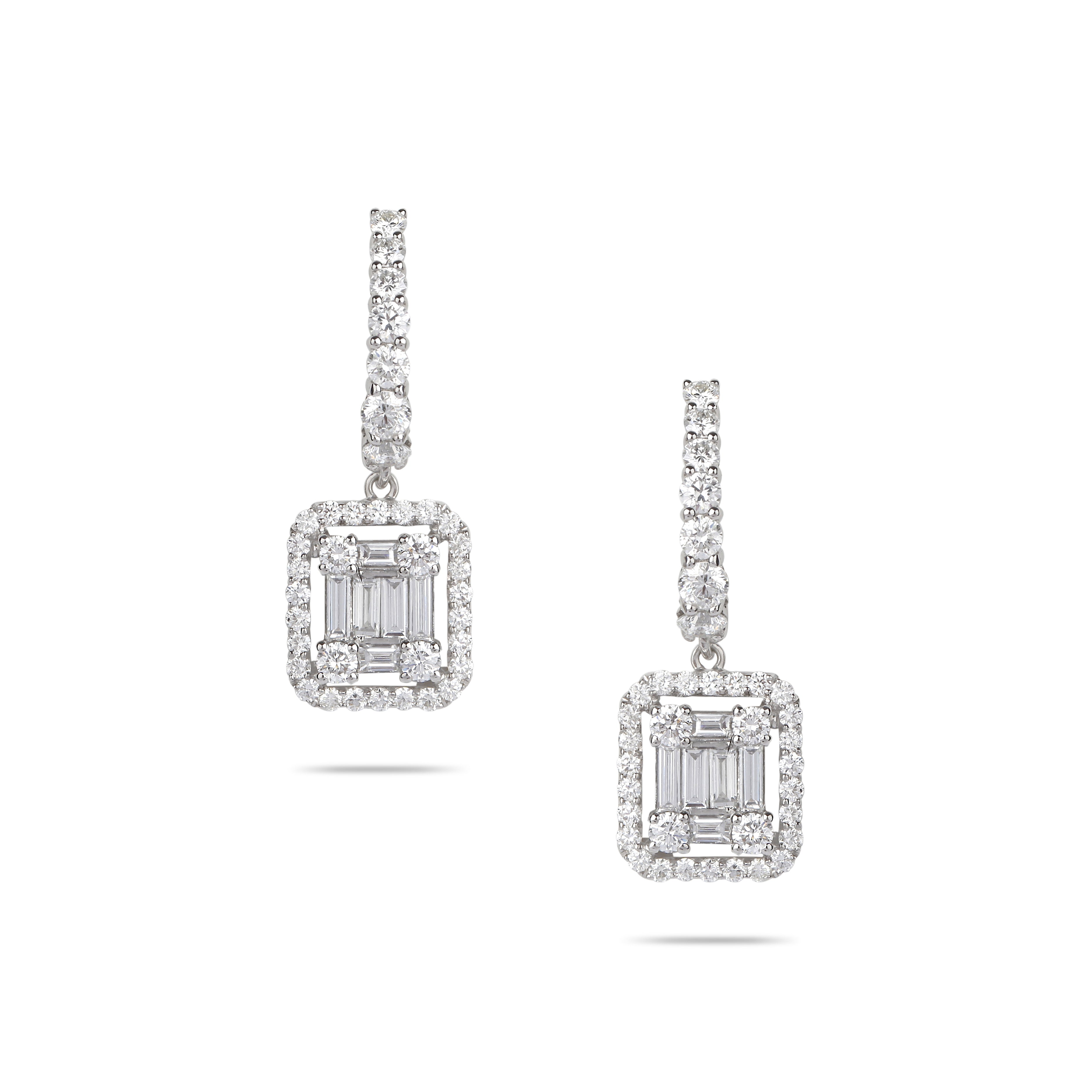 Diamond Baguette Drop Earrings  | Jewelry online 