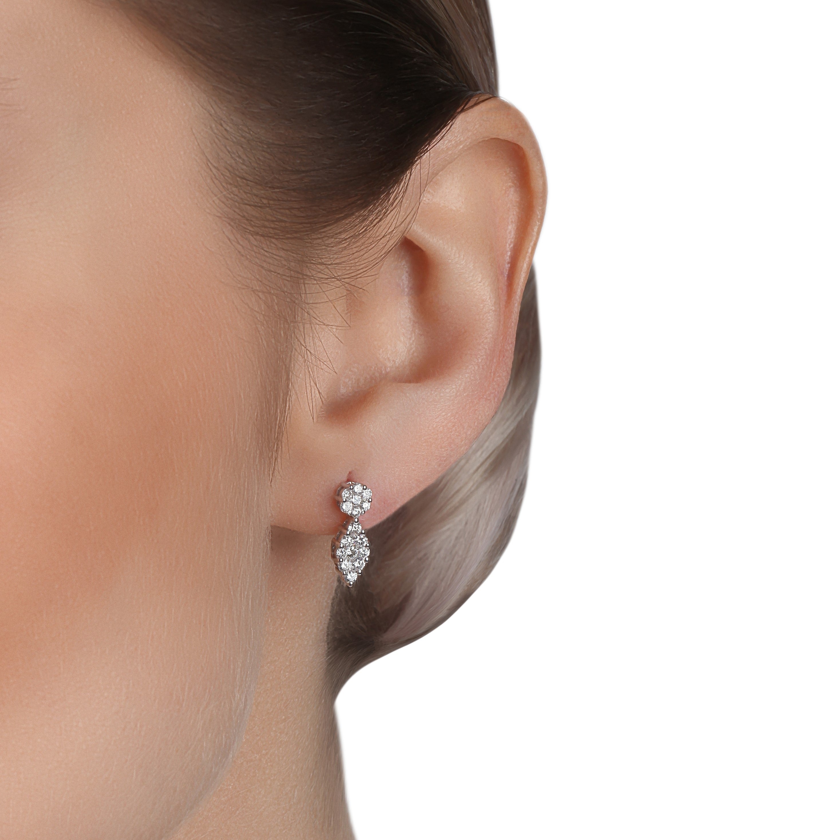 Marquise Shaped Drop Illusion Diamond Earrings |  buy diamond earrings