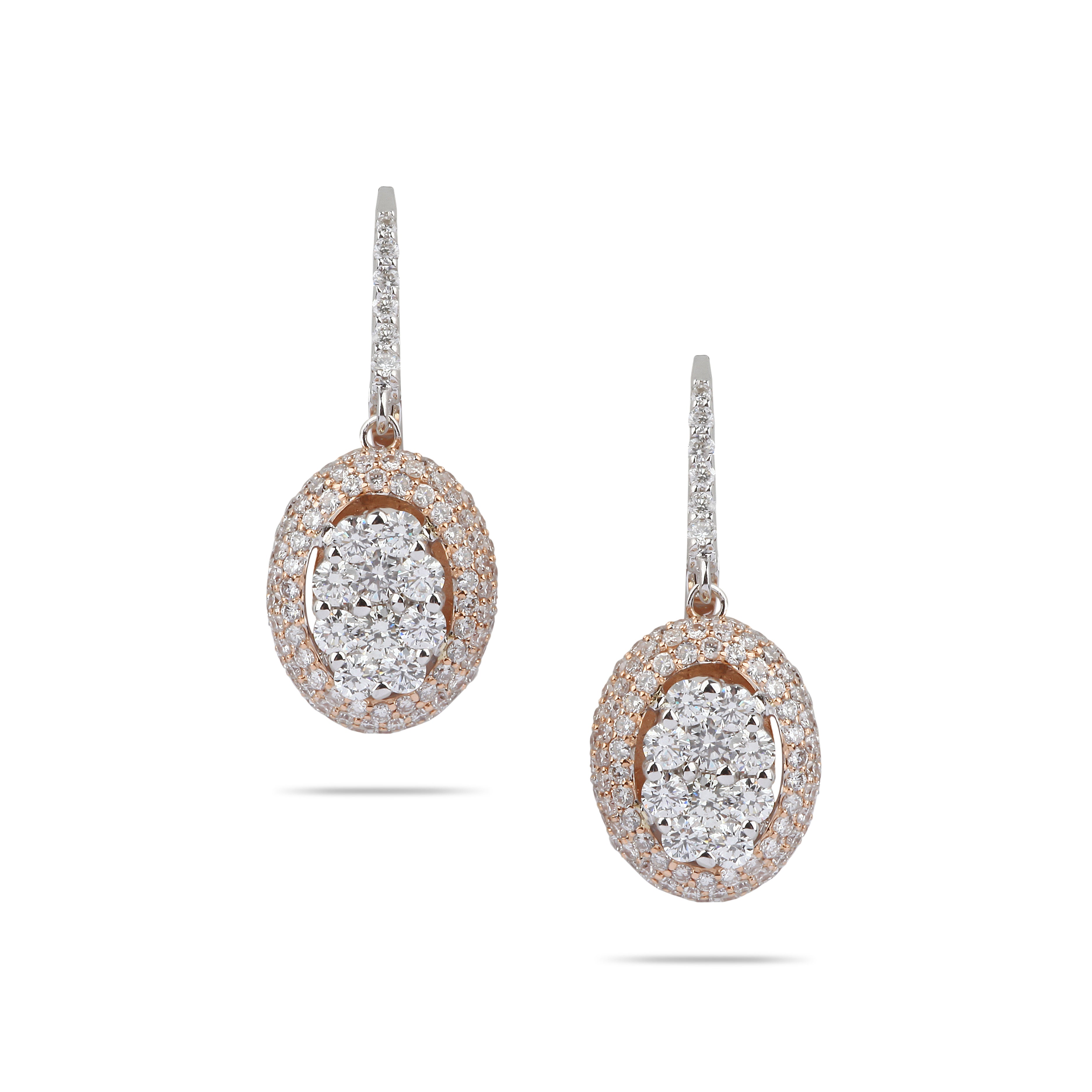 Illusion Oval Drop Diamond Earrings | Best jewelry stores
