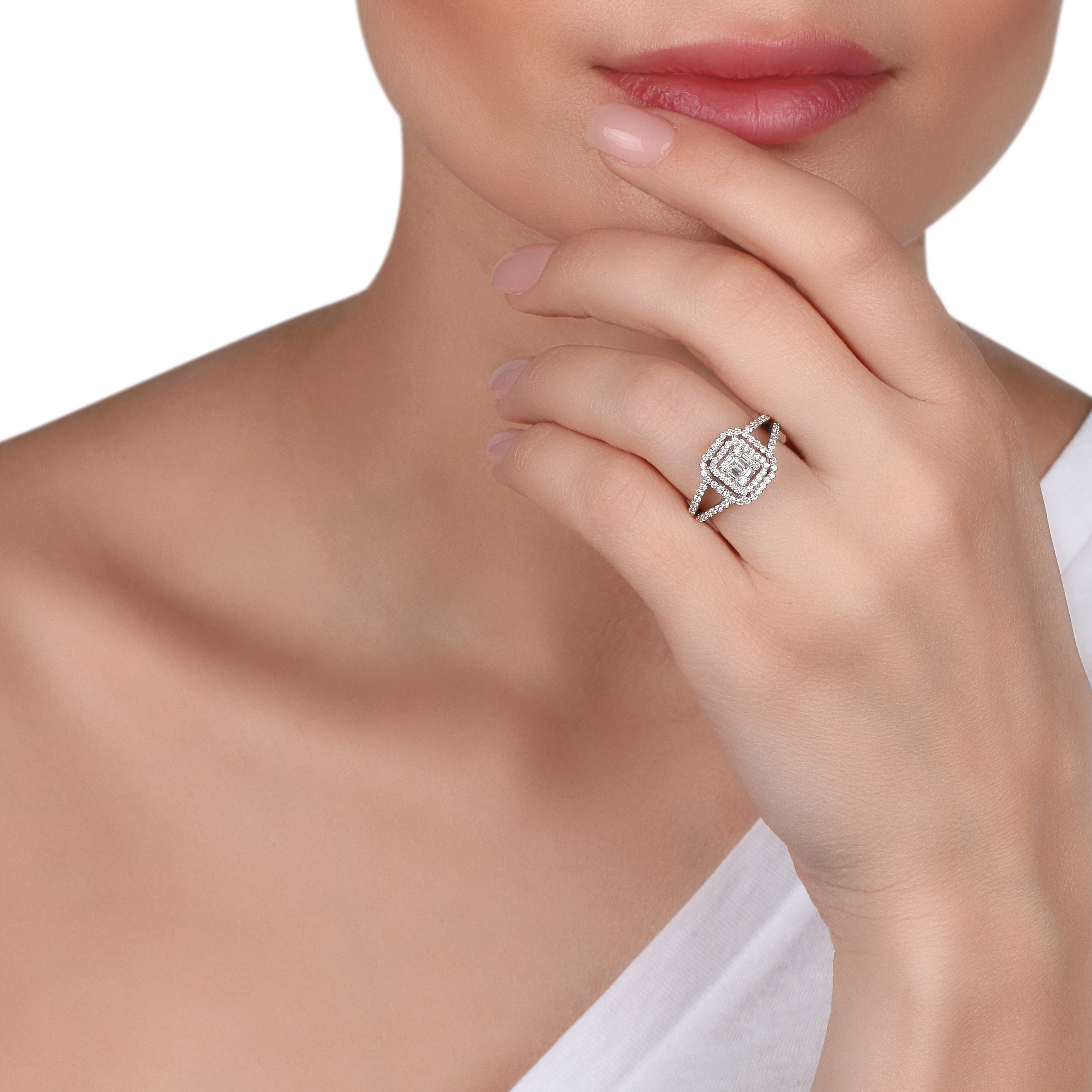 Illusion Diamond Ring | diamond ring | engagement and wedding ring set