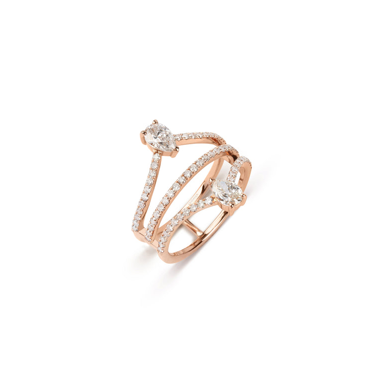 Pear & Round Diamonds Rose Gold Ring | diamond ring | diamond engagement ring