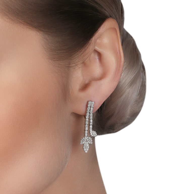Leaves Drop Diamond Earrings | online jewellery