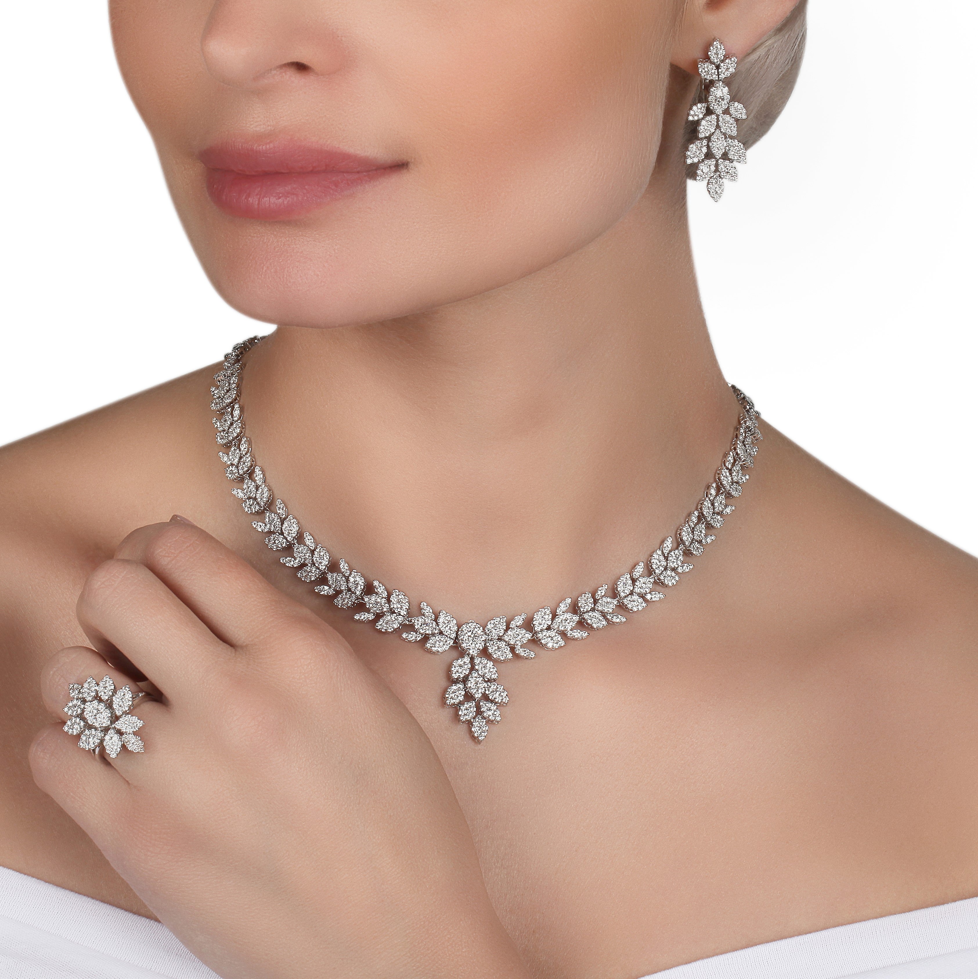 Pear shaped earrings and necklace hotsell