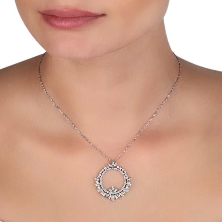 Wreath Diamond Pendant Necklace | Diamond Necklace | Diamond Necklace For Women