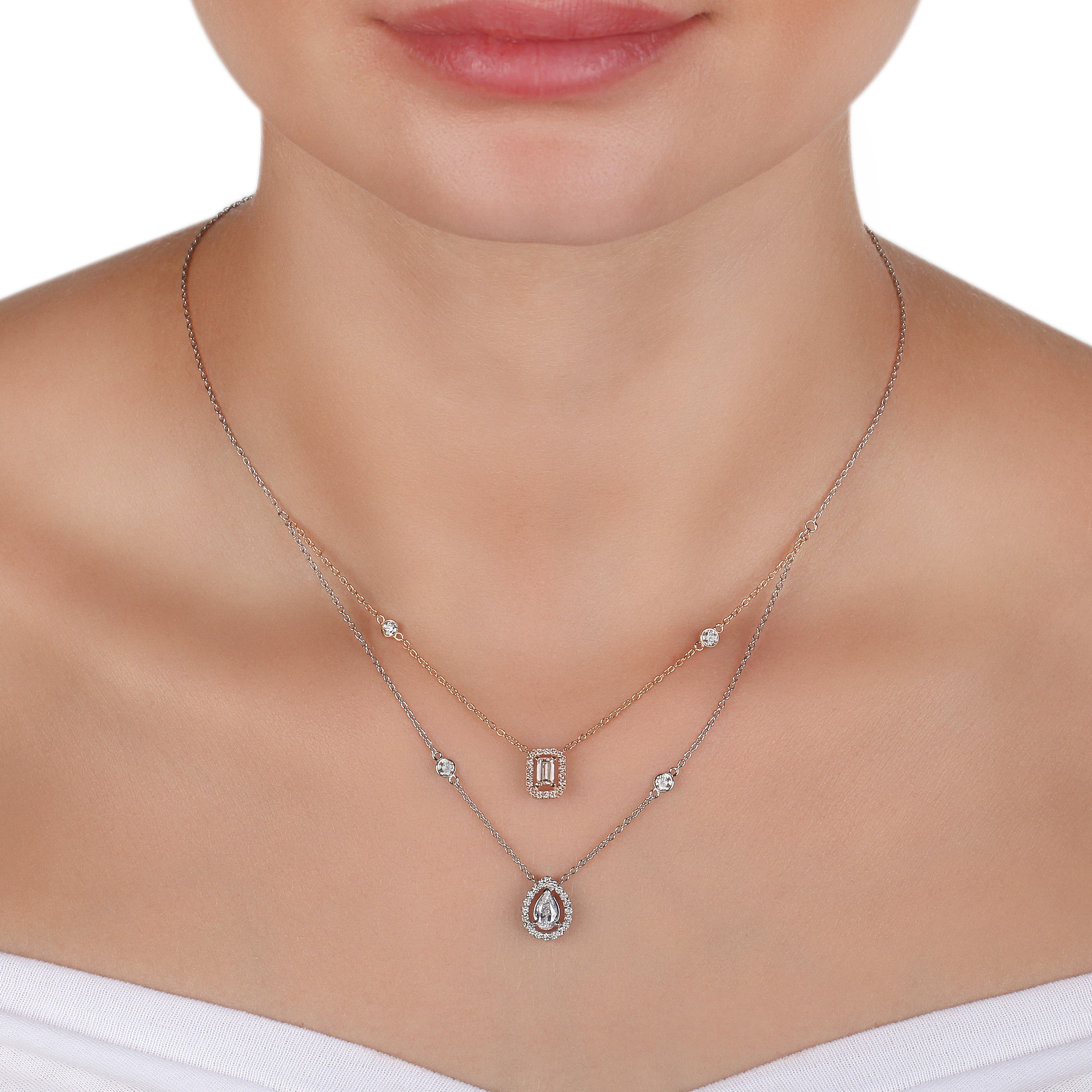 Two layer diamond deals necklace