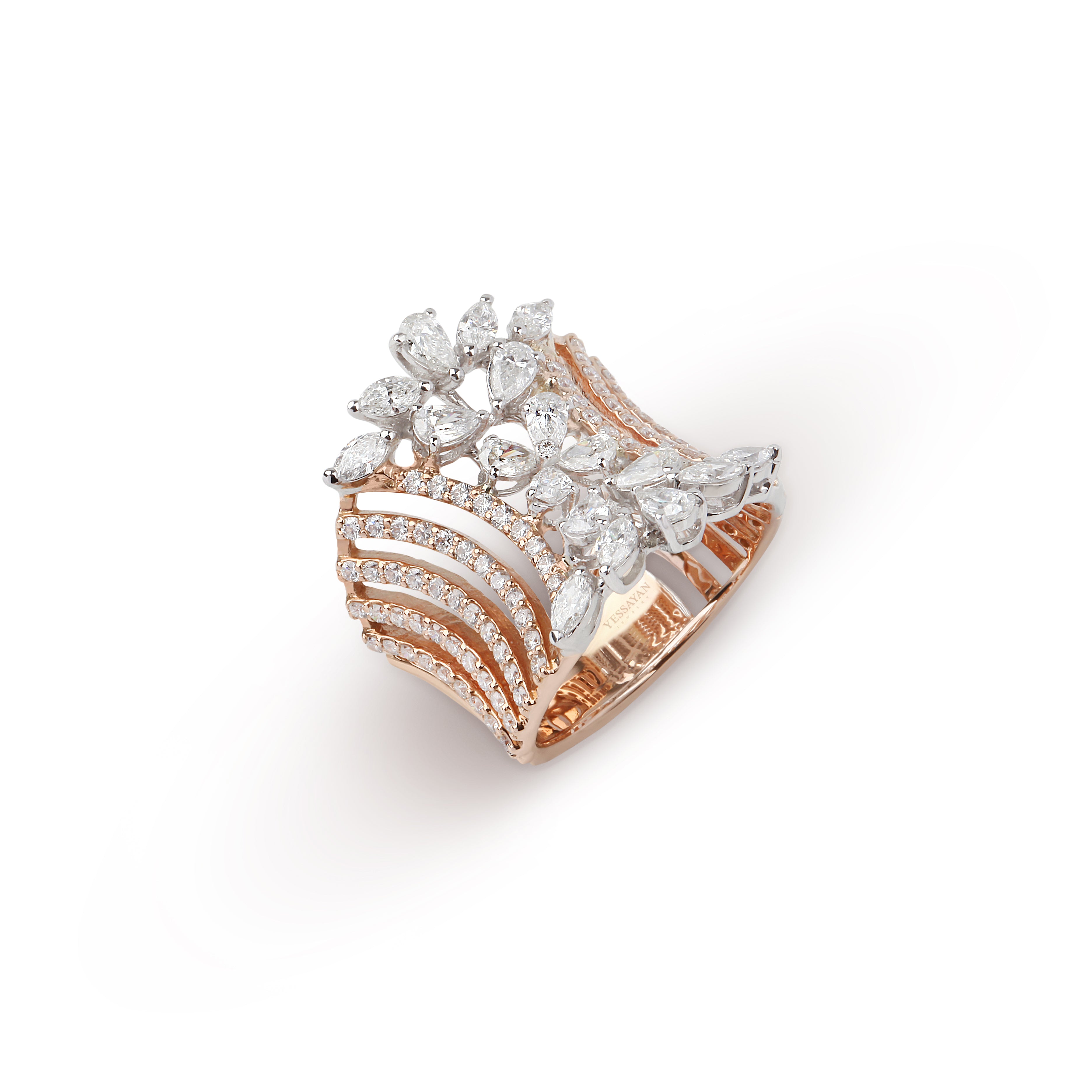 Pear & Marquise Shape Diamonds and Rose Gold Ring | Designer Jewellery Online | Buy Rings Online