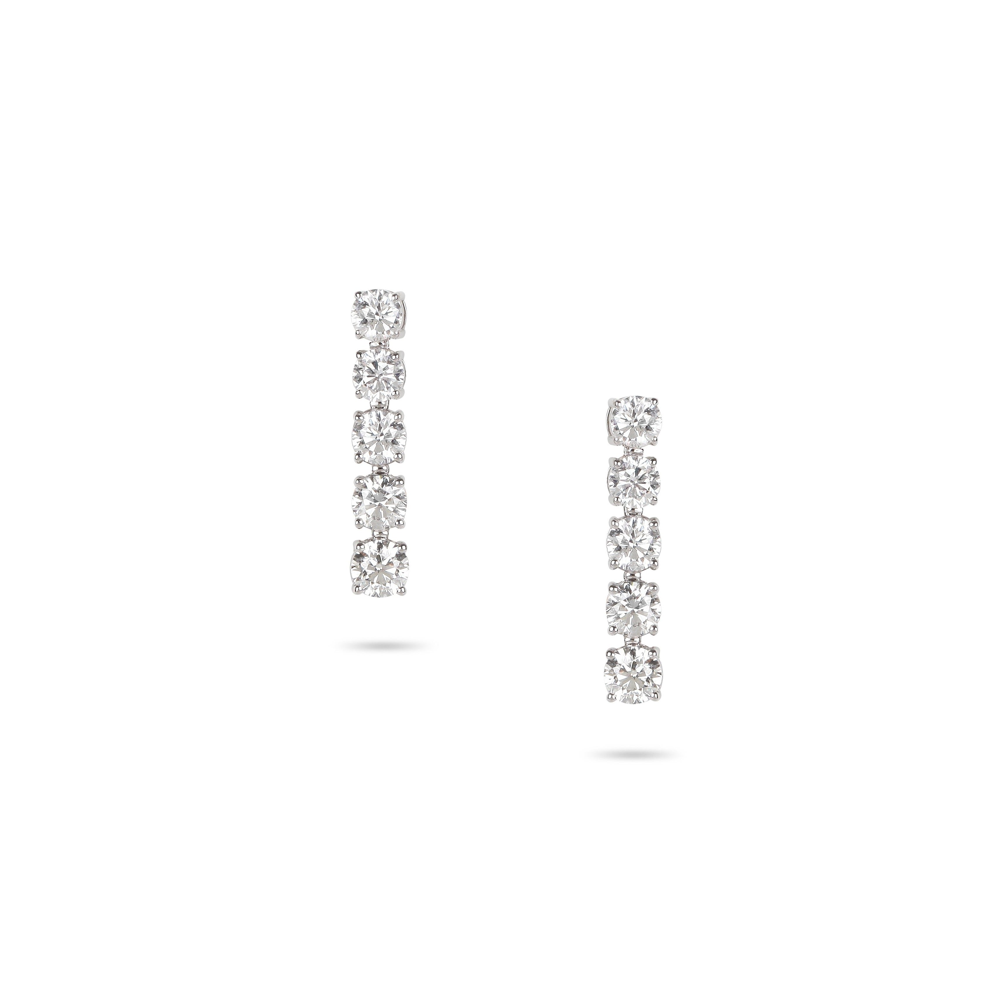 Solitaire Diamond Linear Drop Earrings | Order earrings online 