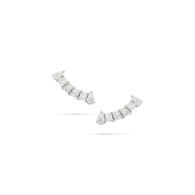 Mixed Cut Crawler Diamond Earrings | Online jewelry 