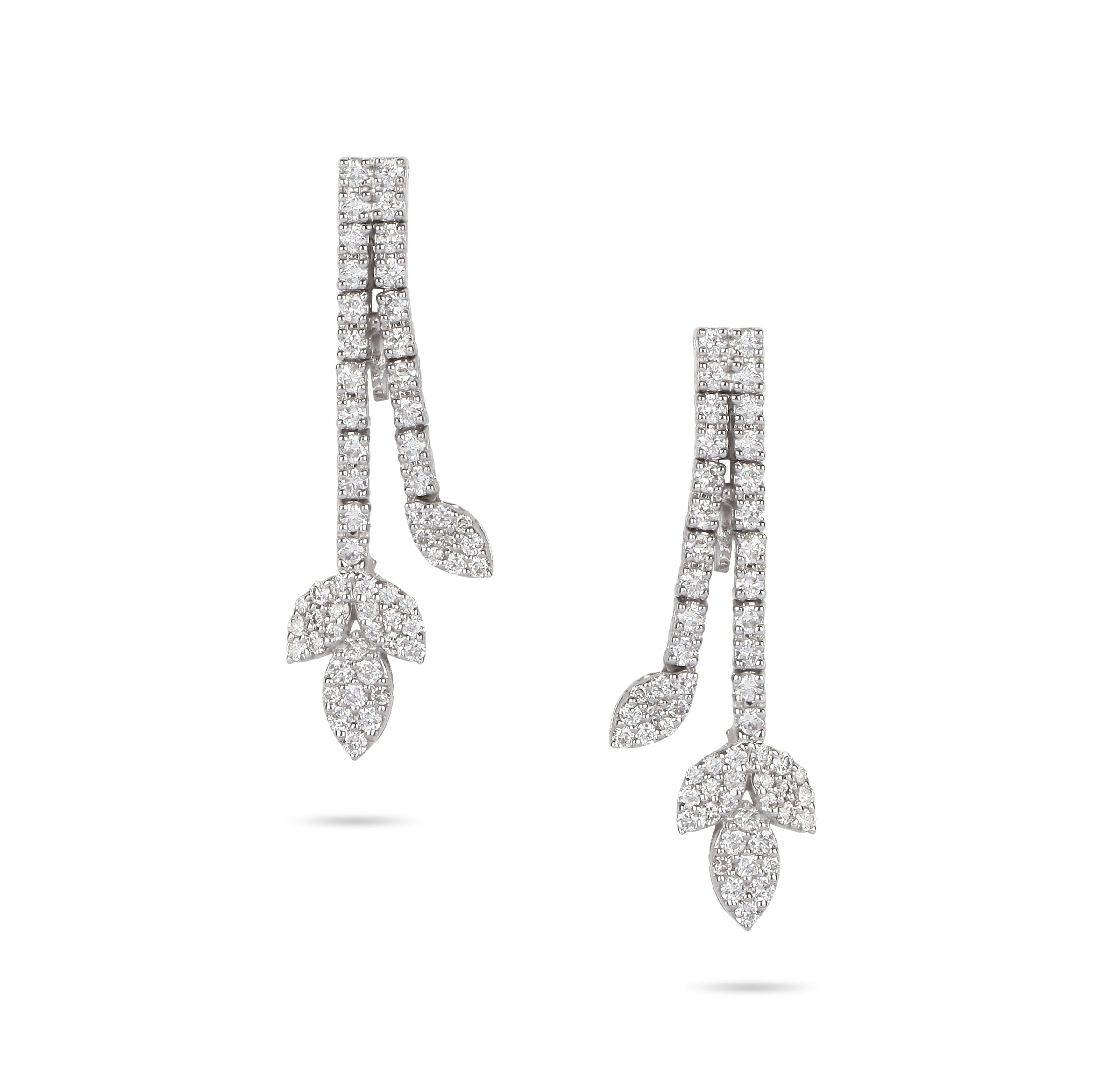 Leaves Drop Diamond Earrings | Shop Earrings Online