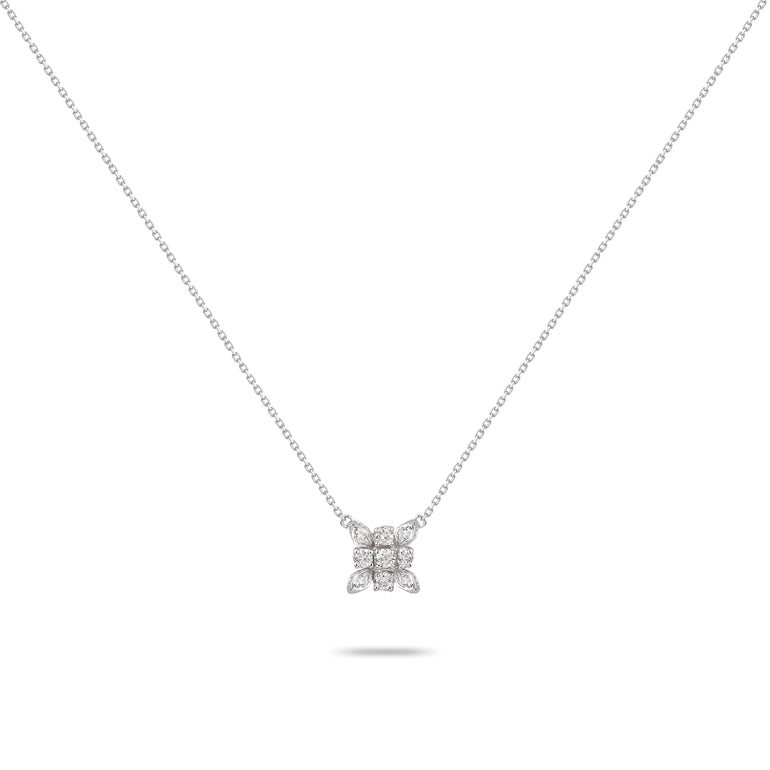 Illusion Flower Diamond Necklace | Diamond Necklace | Jewellery Design