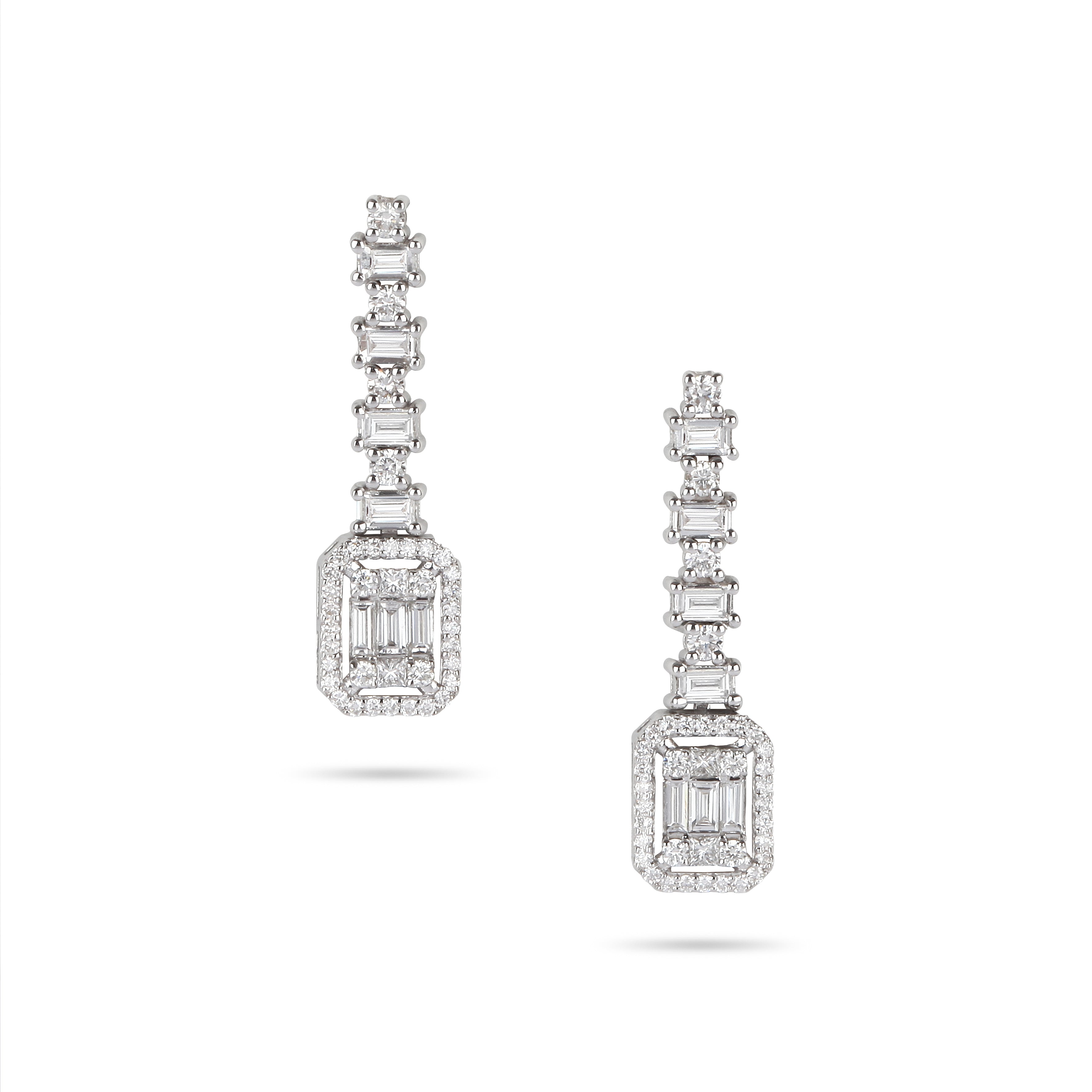 Emerald Diamonds Drop Earrings | Diamond earring