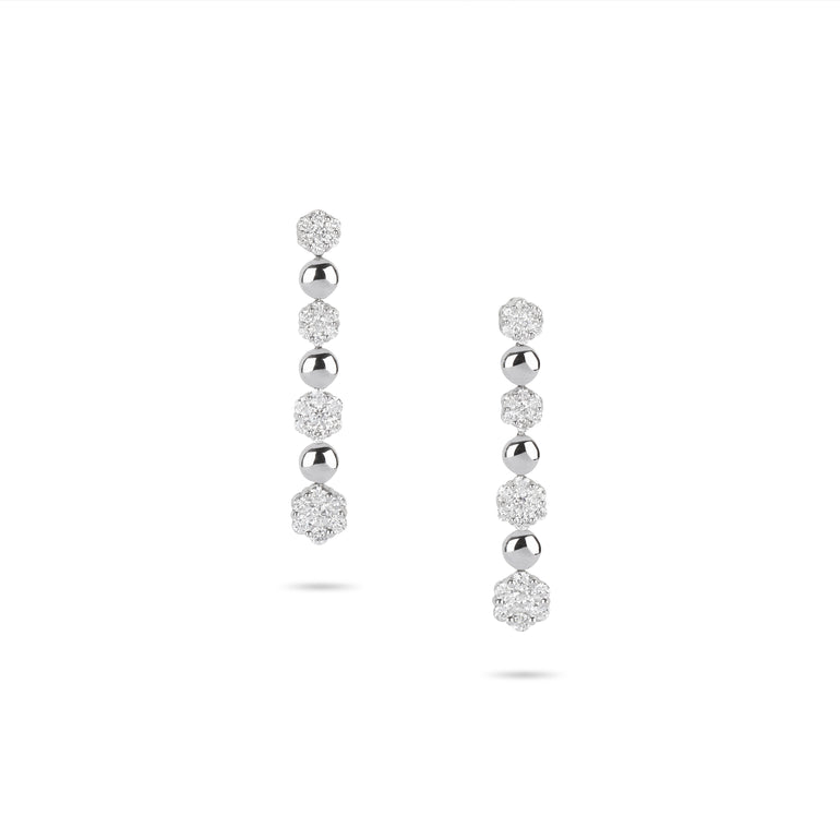 Patterned Linear Drop Diamond Earrings | Order earrings online 