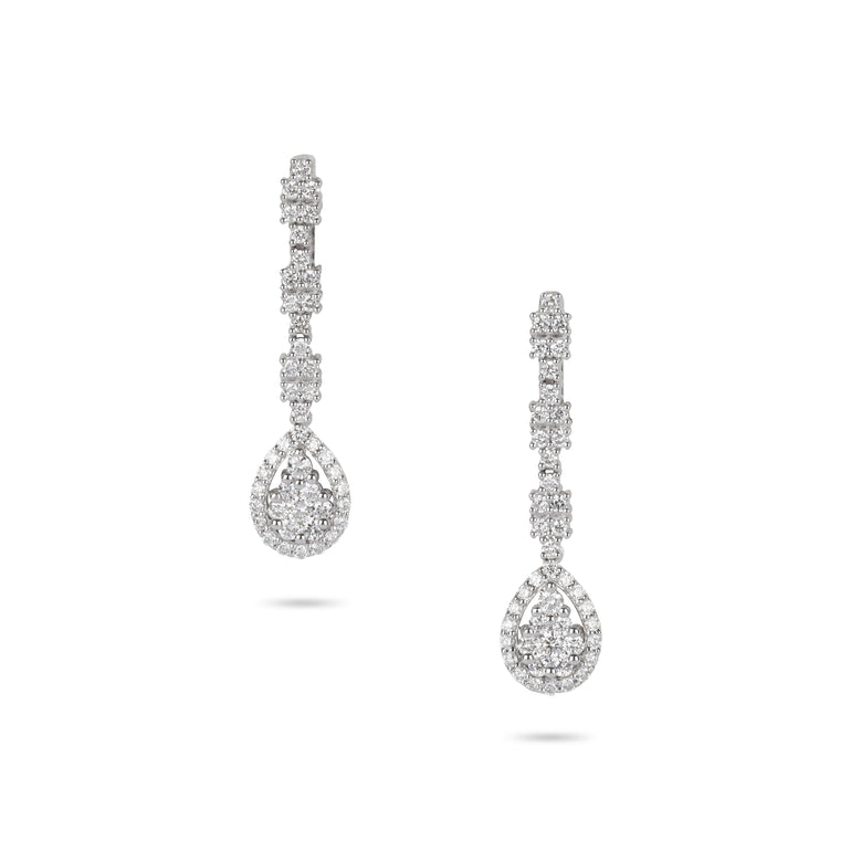 Illusion Diamond Drop Earrings | Diamond earring shop