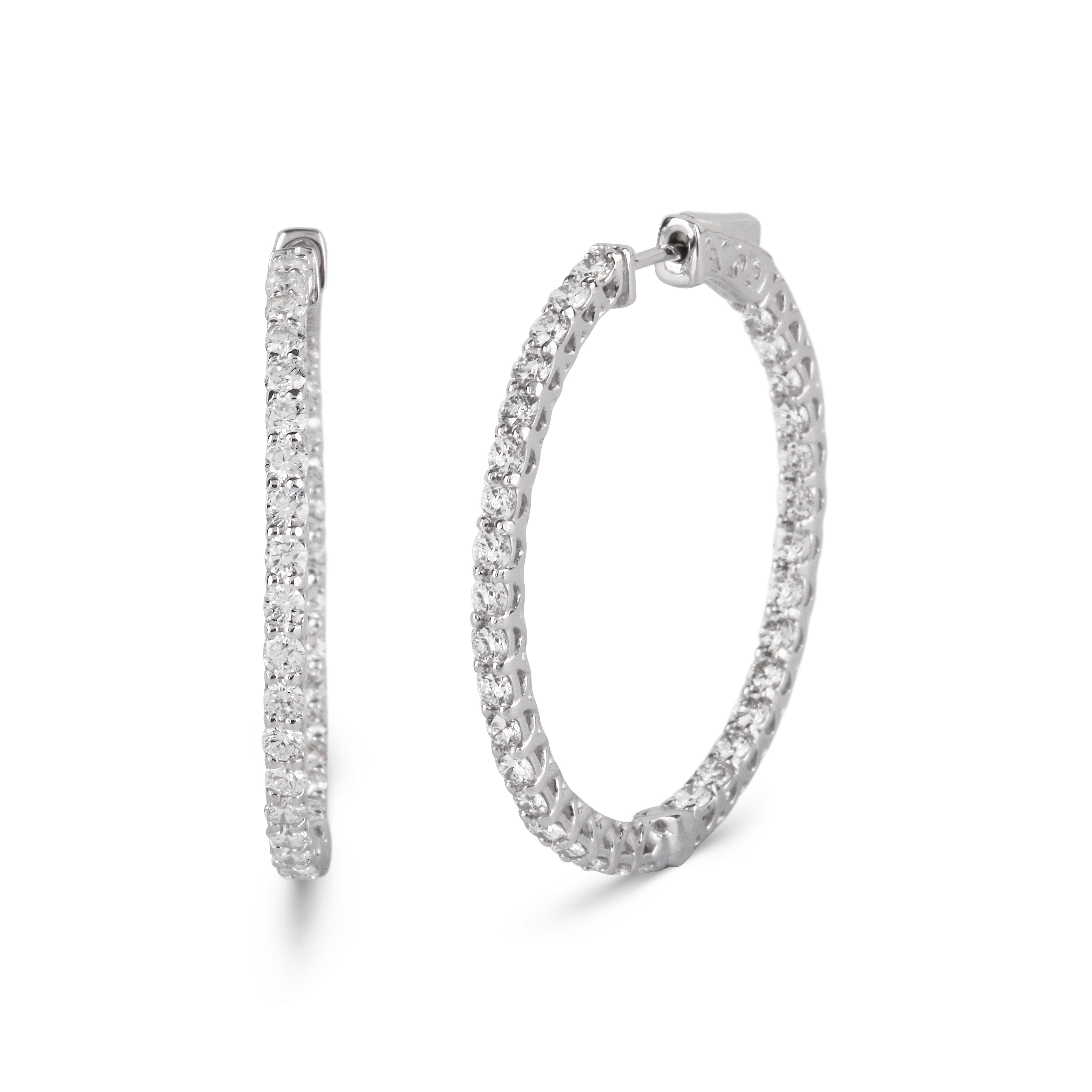 Diamond Earring Inside Out Diamond Hoop Earrings Jewellery Stores Online YESSAYAN