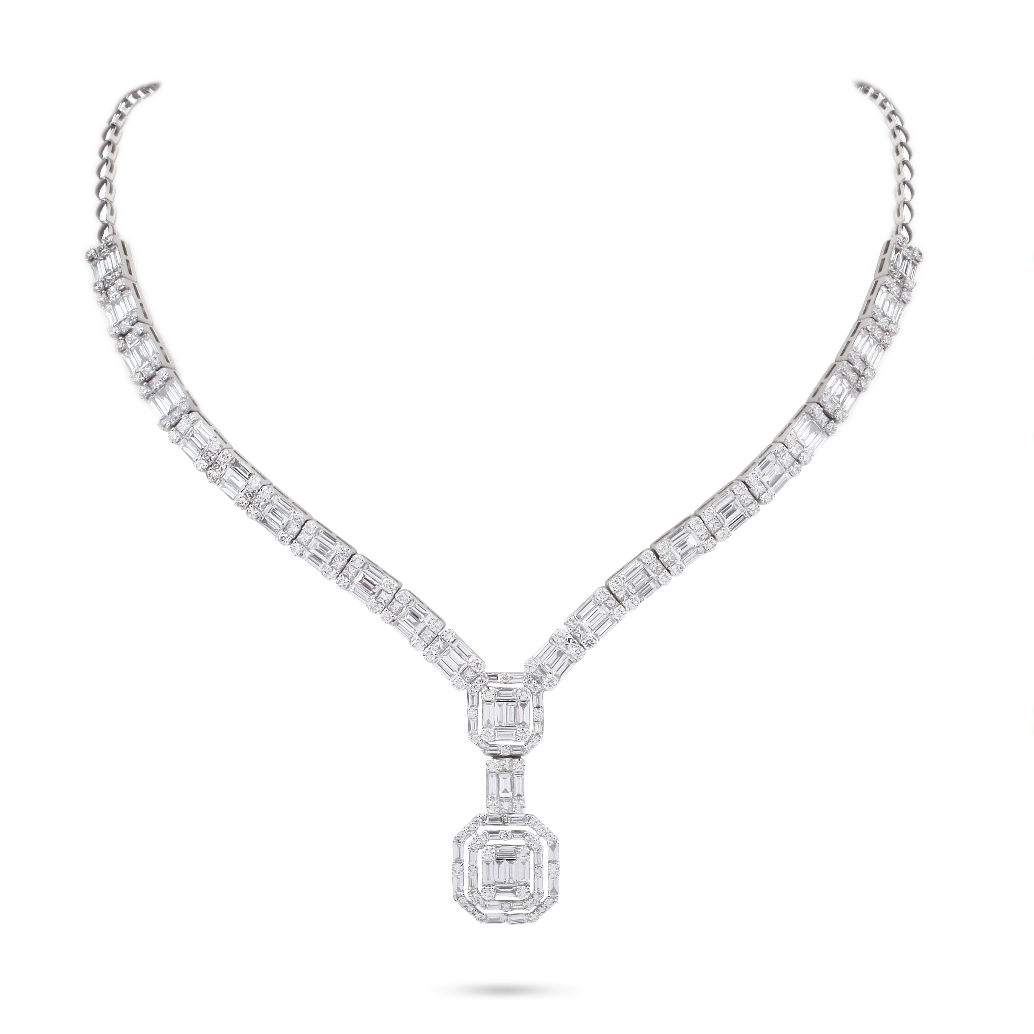 Illusion Diamond Collar Necklace | Diamond Necklace | Diamond Jewellery Necklace
