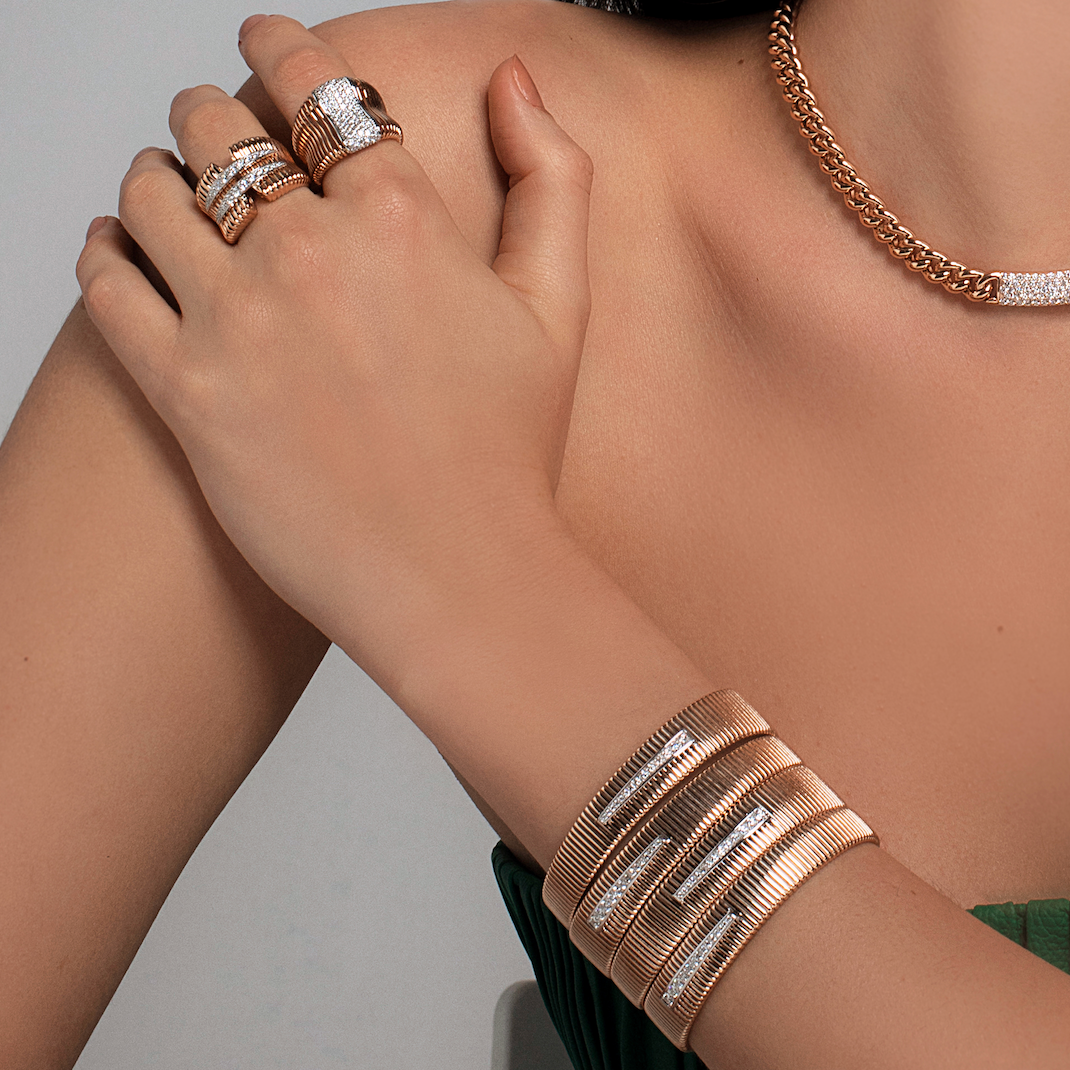 Striped Diamond Cuff Bracelet | Bracelet Design | Jewellery Website