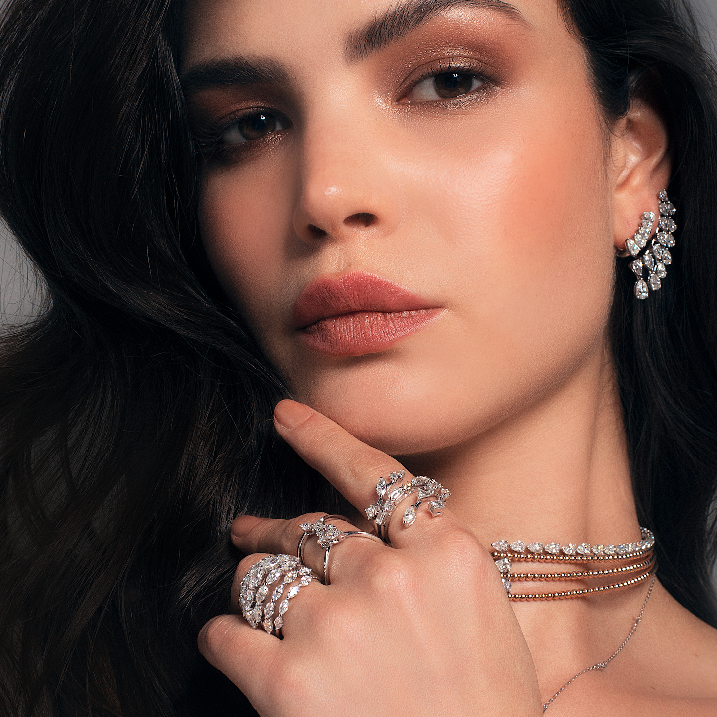Graduated Diamond Crawler Earrings | Diamond Earrings Online