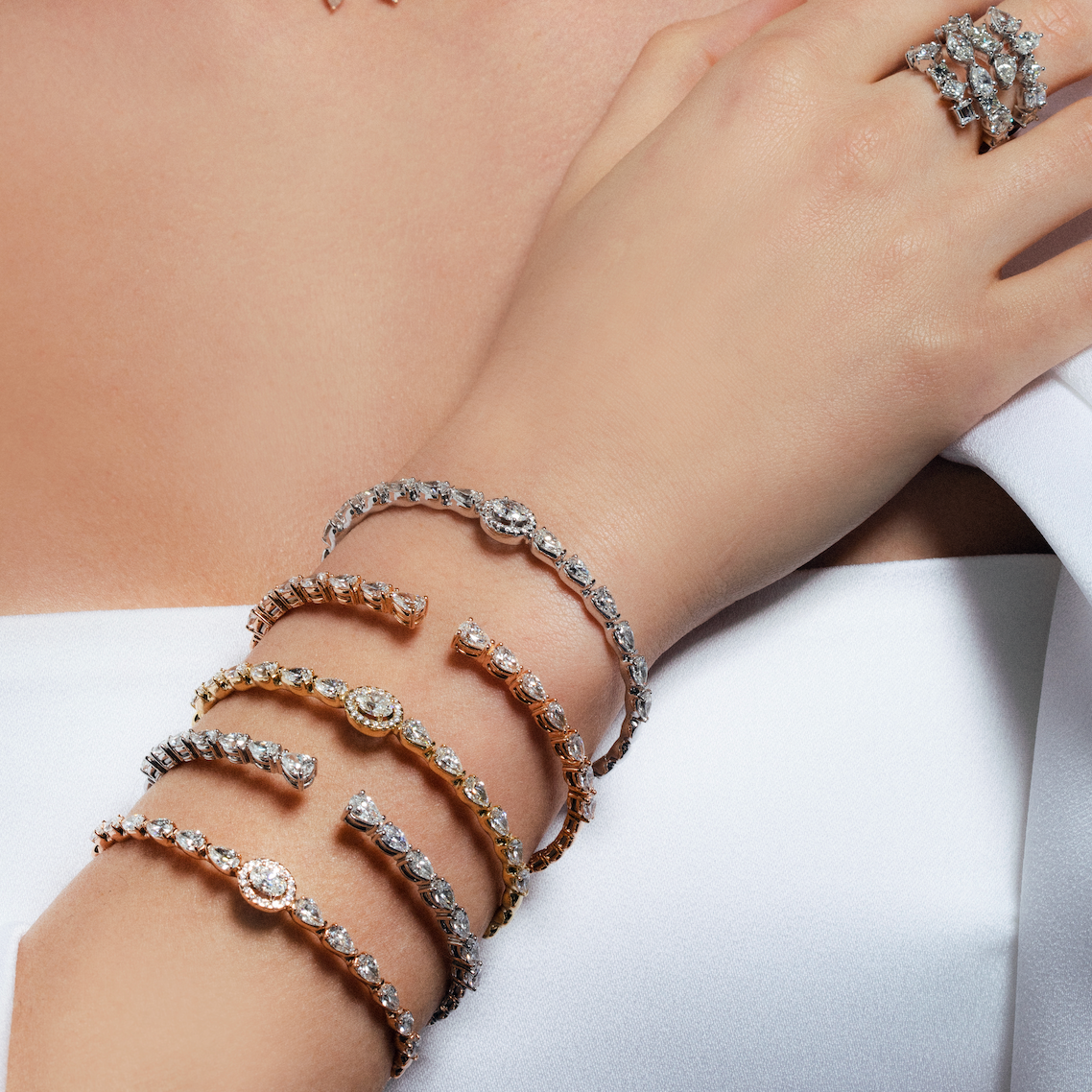 Diamond Bracelet 14K Solid Gold Solitaire Diamond Bangle - Etsy