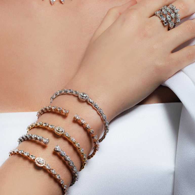 Layered Multi Shape Diamond Ring