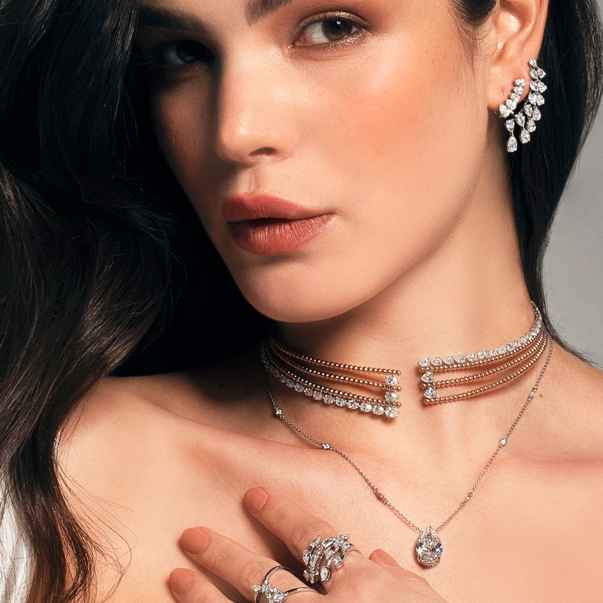 Graduated Diamond Crawler Earrings | Diamond Earring